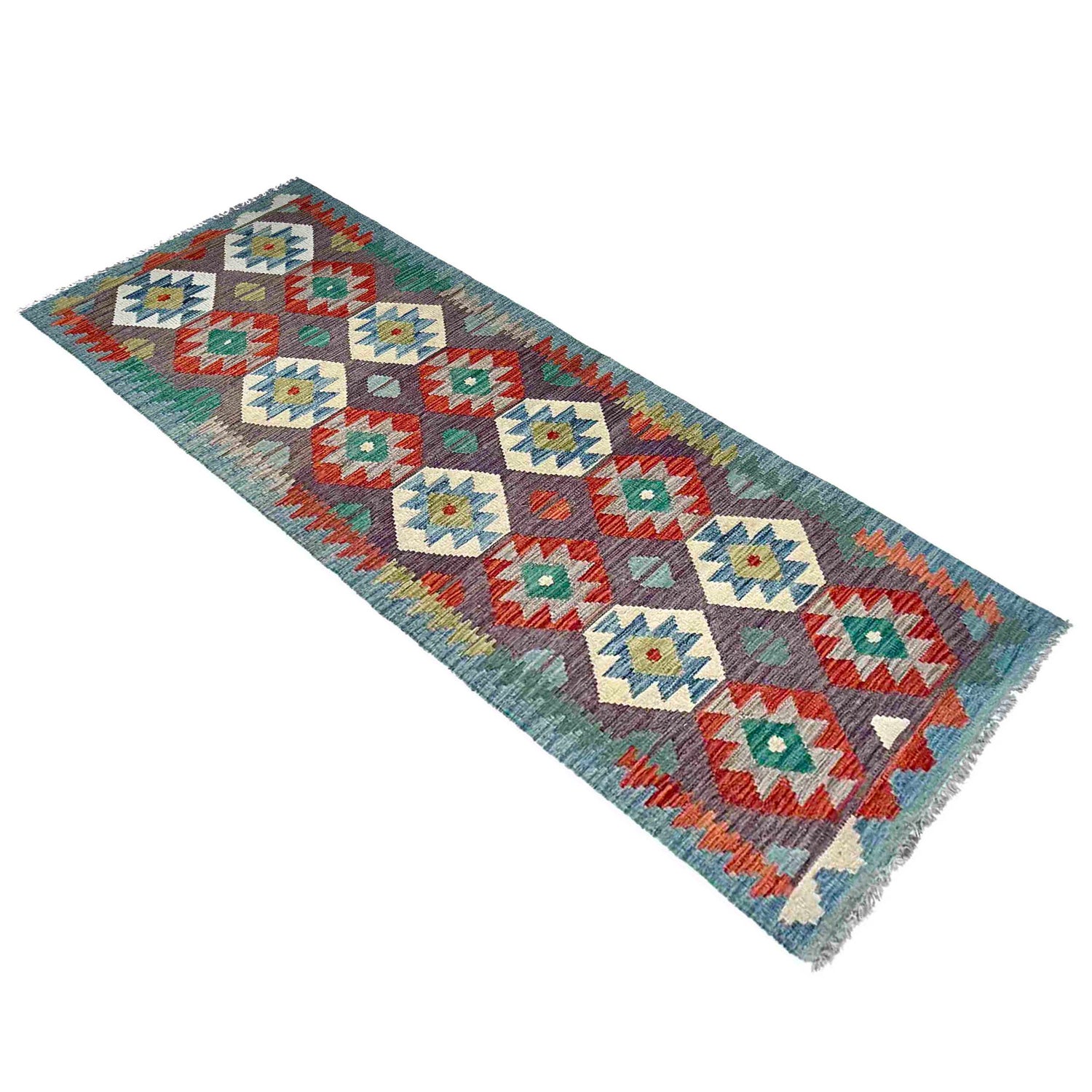 Handmade Vegetable Kelim Runner 2' 7" x 9' 4" ft / 79 x 285 cm - No. P37029