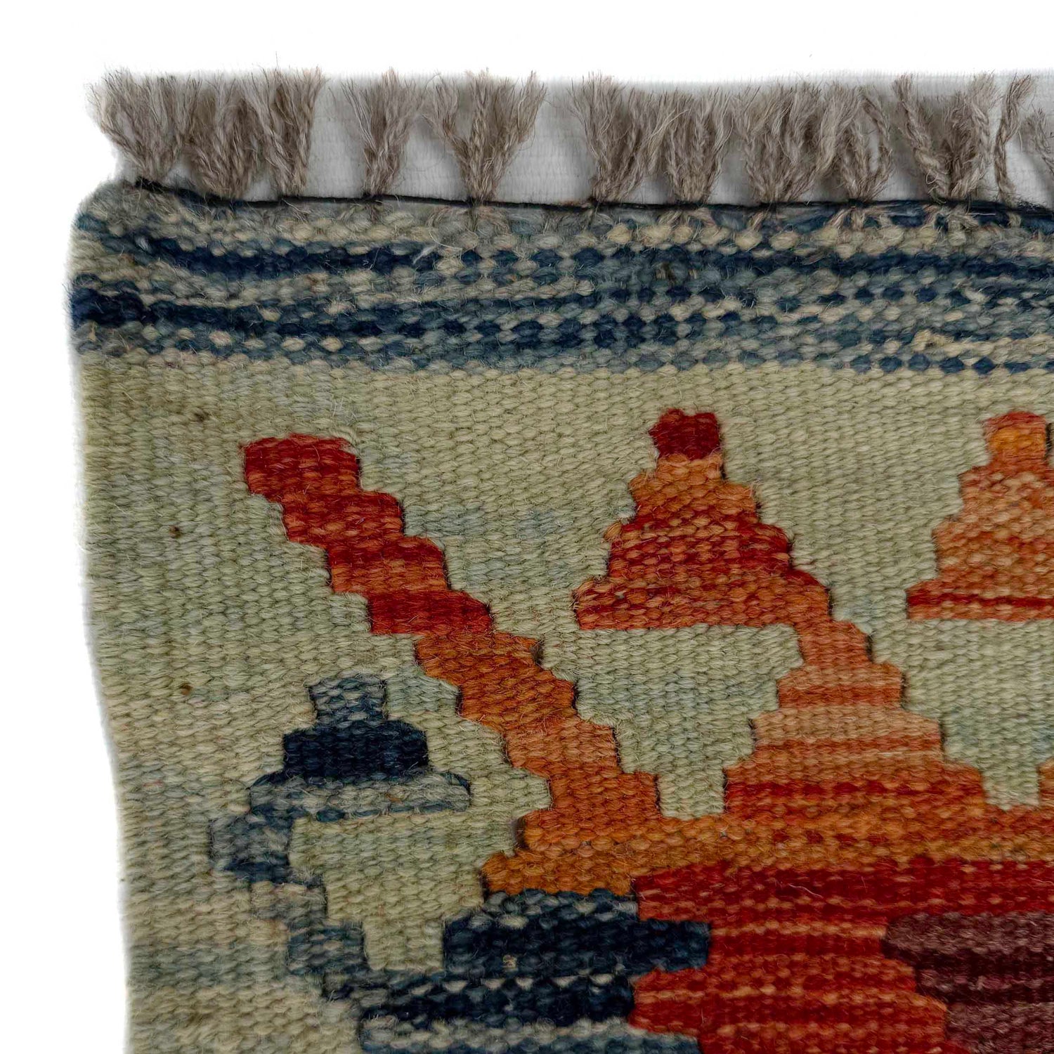 Multi Color ful Flat-Weave Wool Kilim Runner 2' 7" x 9' 11" ft / 79 x 303 cm - No. P37033