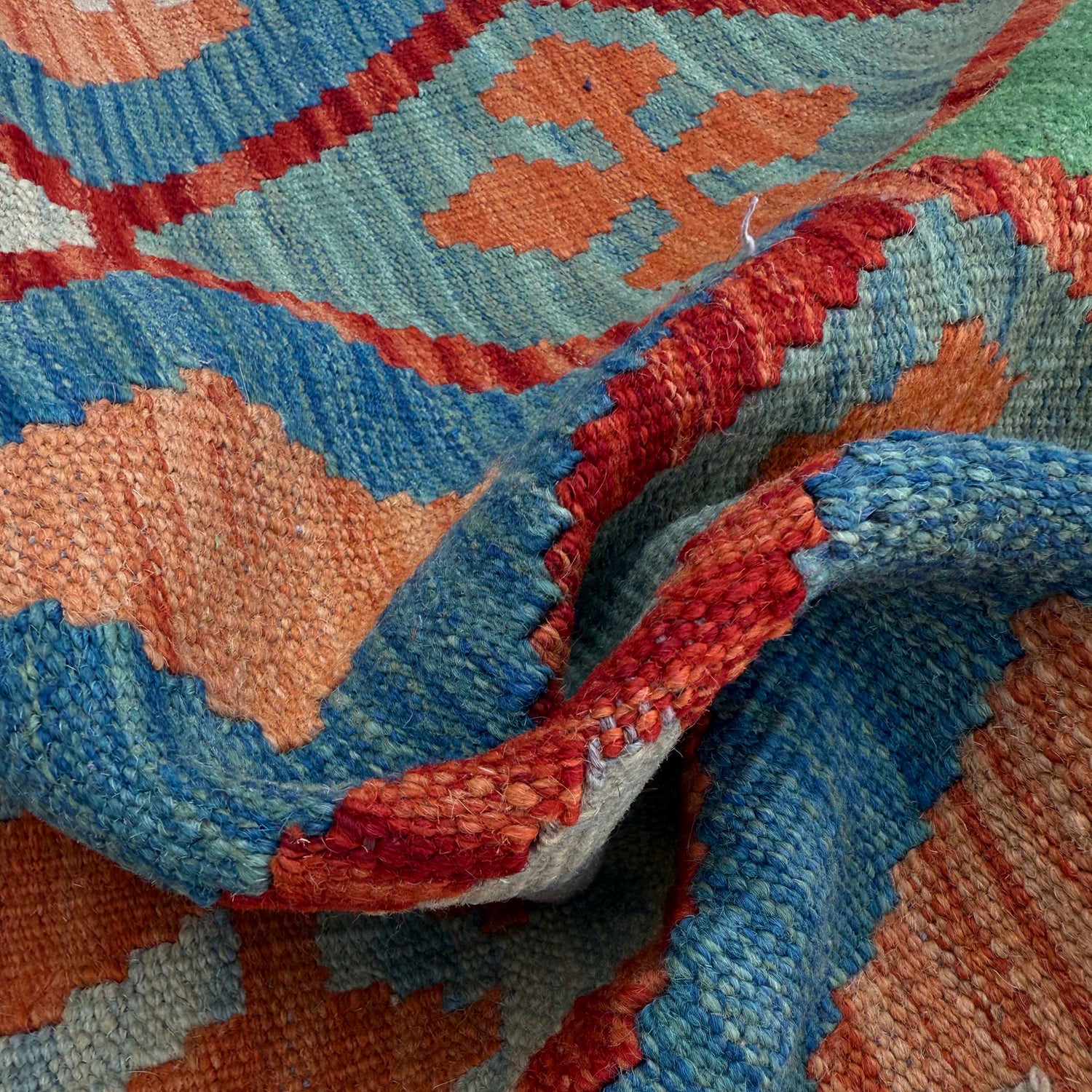 Hand Knotted Afghan Style Kilim Runner 2' 8" x 10' 0" ft / 82 x 305 cm - No. P37035