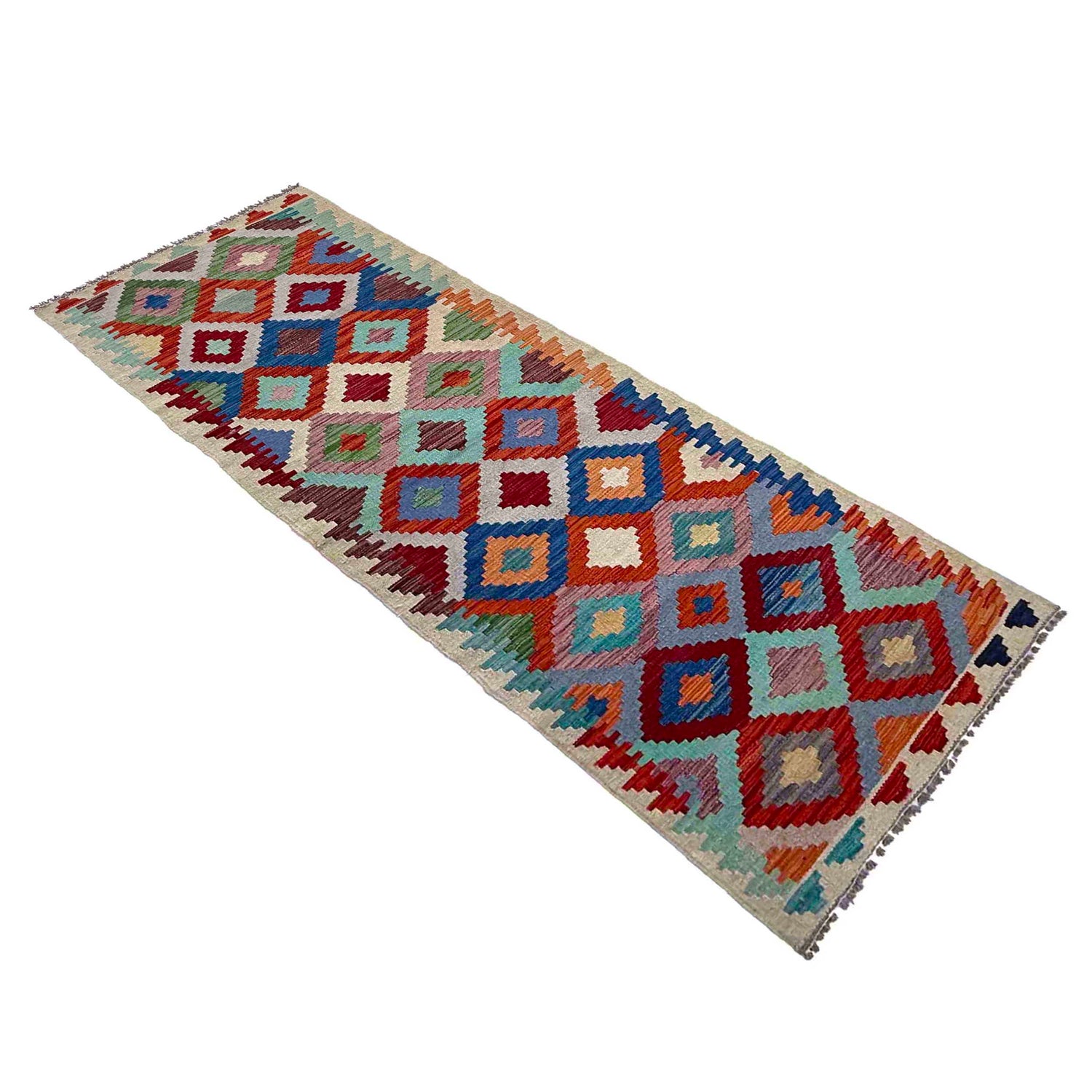 Short Kilim Runner 2' 4" x 7' 11" ft / 72 x 241 cm - No. P37036