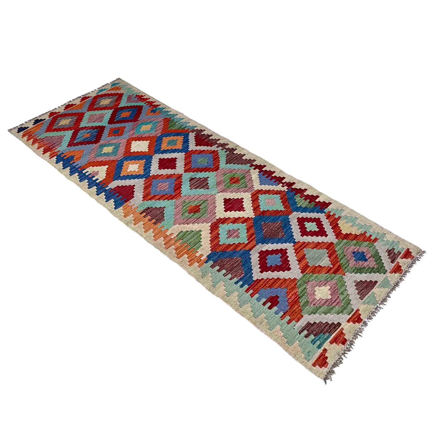 Short Kilim Runner 2' 4" x 7' 11" ft / 72 x 241 cm - No. P37036