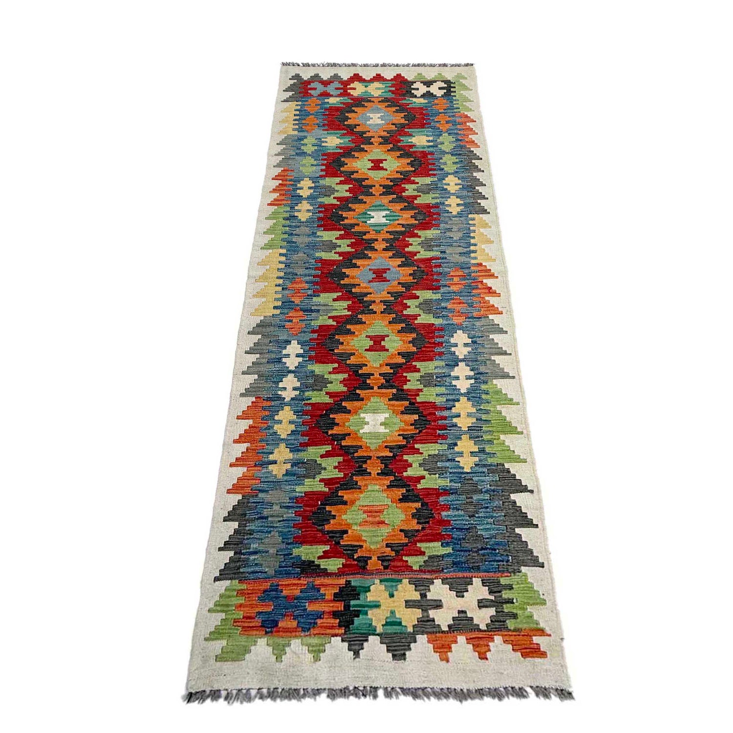 Handmade Vegetable Kelim Runner 2' 7" x 9' 3" ft / 80 x 283 cm - No. P37039