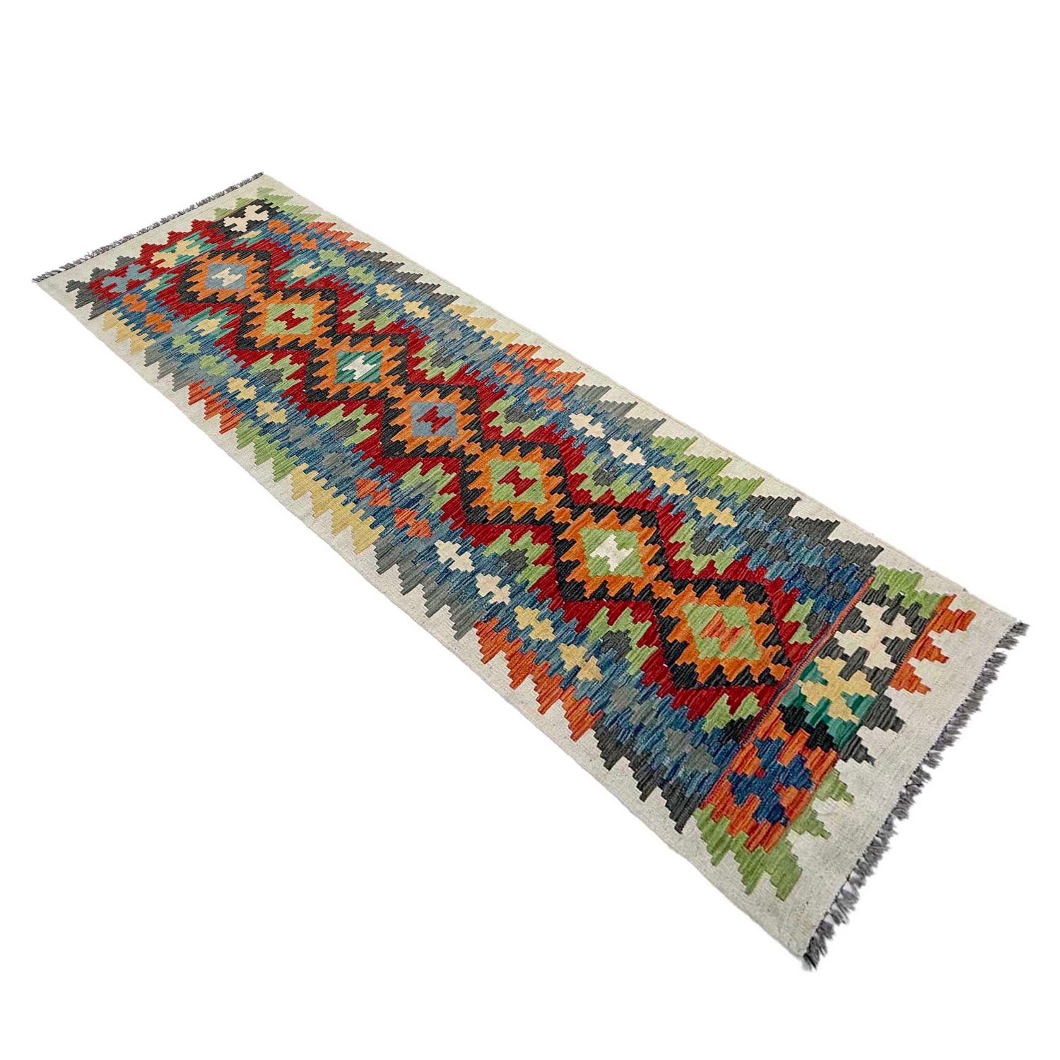 Handmade Vegetable Kelim Runner 2' 7" x 9' 3" ft / 80 x 283 cm - No. P37039