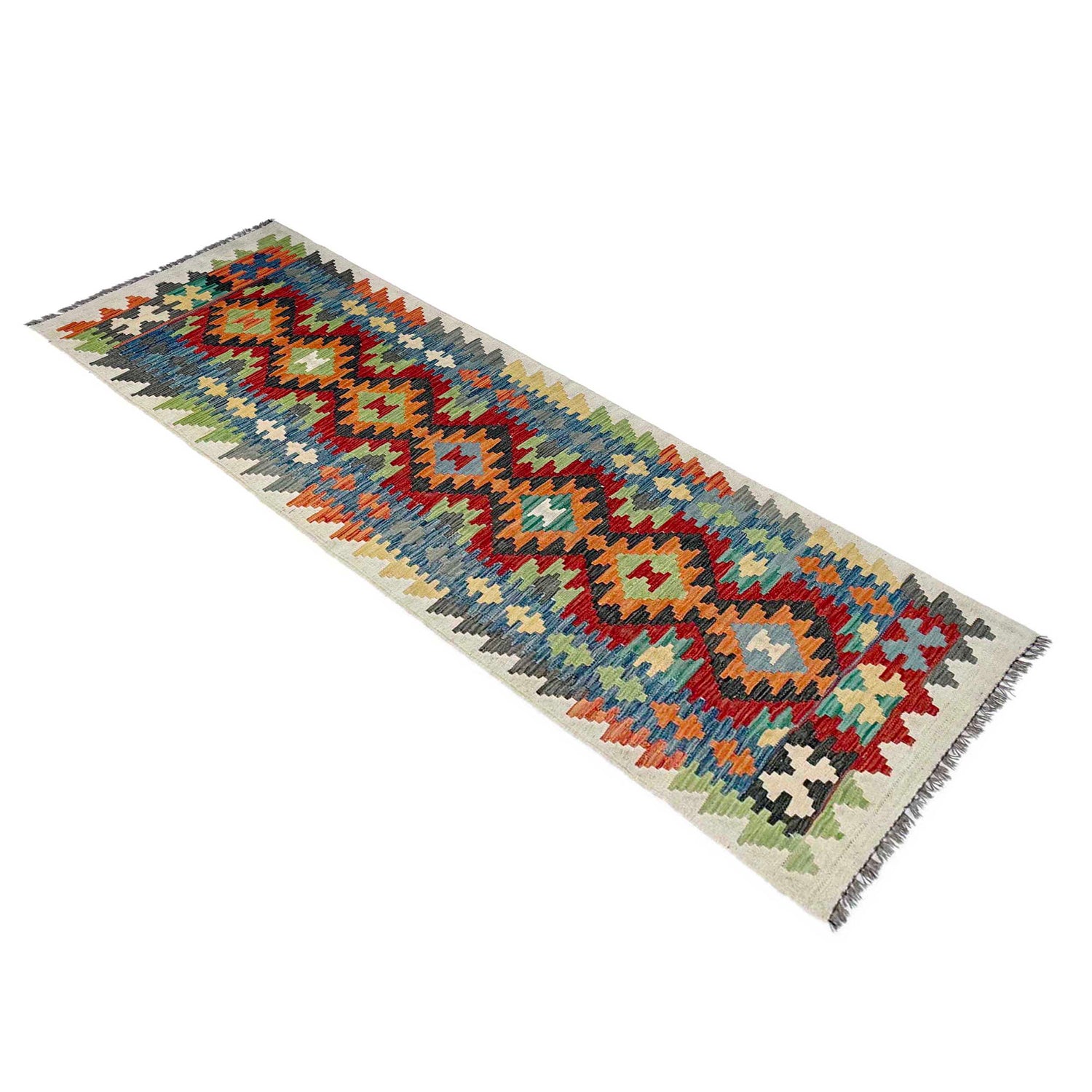 Handmade Vegetable Kelim Runner 2' 7" x 9' 3" ft / 80 x 283 cm - No. P37039