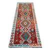 Hand Woven Wool Kelim Runner 2' 9" x 9' 9" ft / 85 x 298 cm - No. P37040
