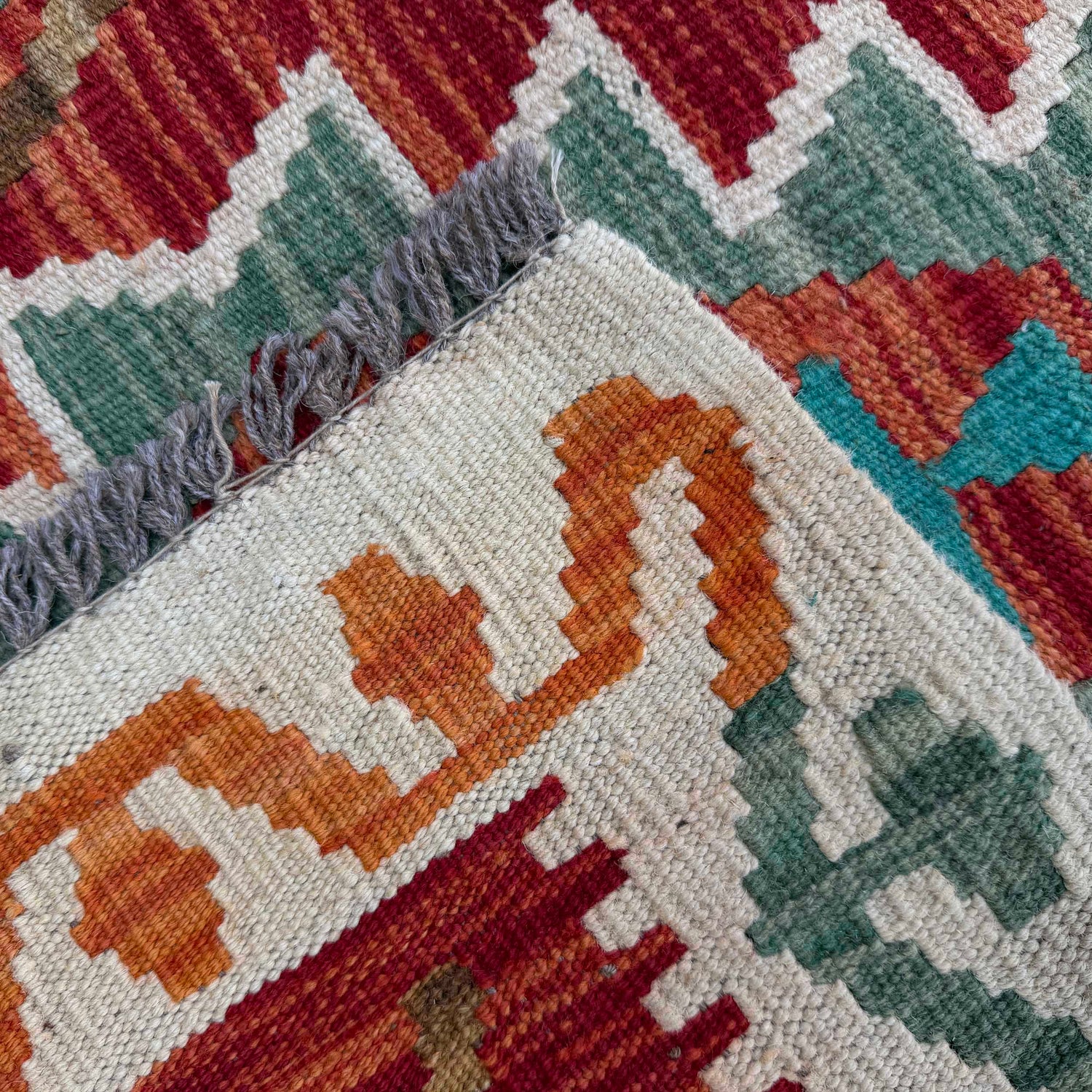 Hand Woven Wool Kelim Runner 2' 9" x 9' 9" ft / 85 x 298 cm - No. P37040