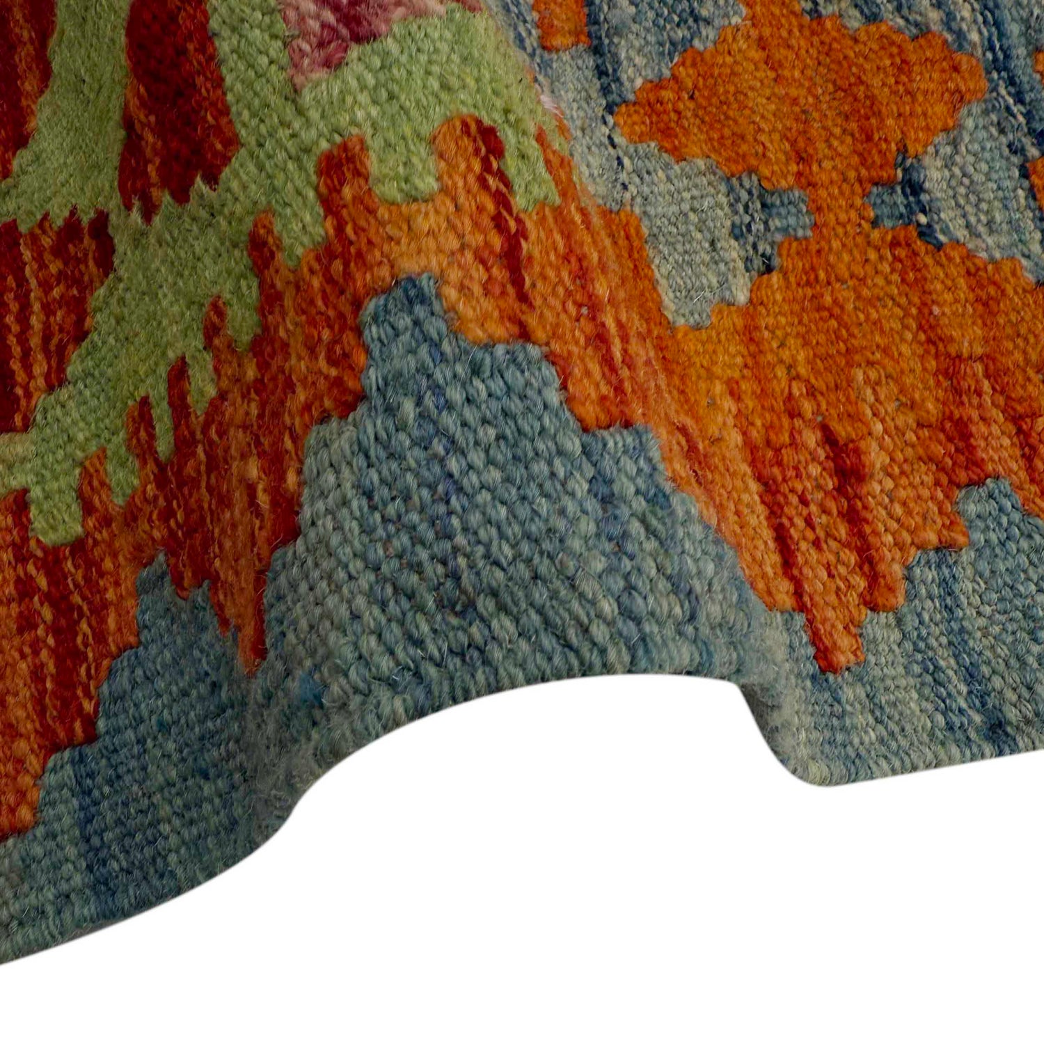 Hand Knotted Afghan Style Kilim Runner 2' 11" x 9' 5" ft / 88 x 288 cm - No. P37042