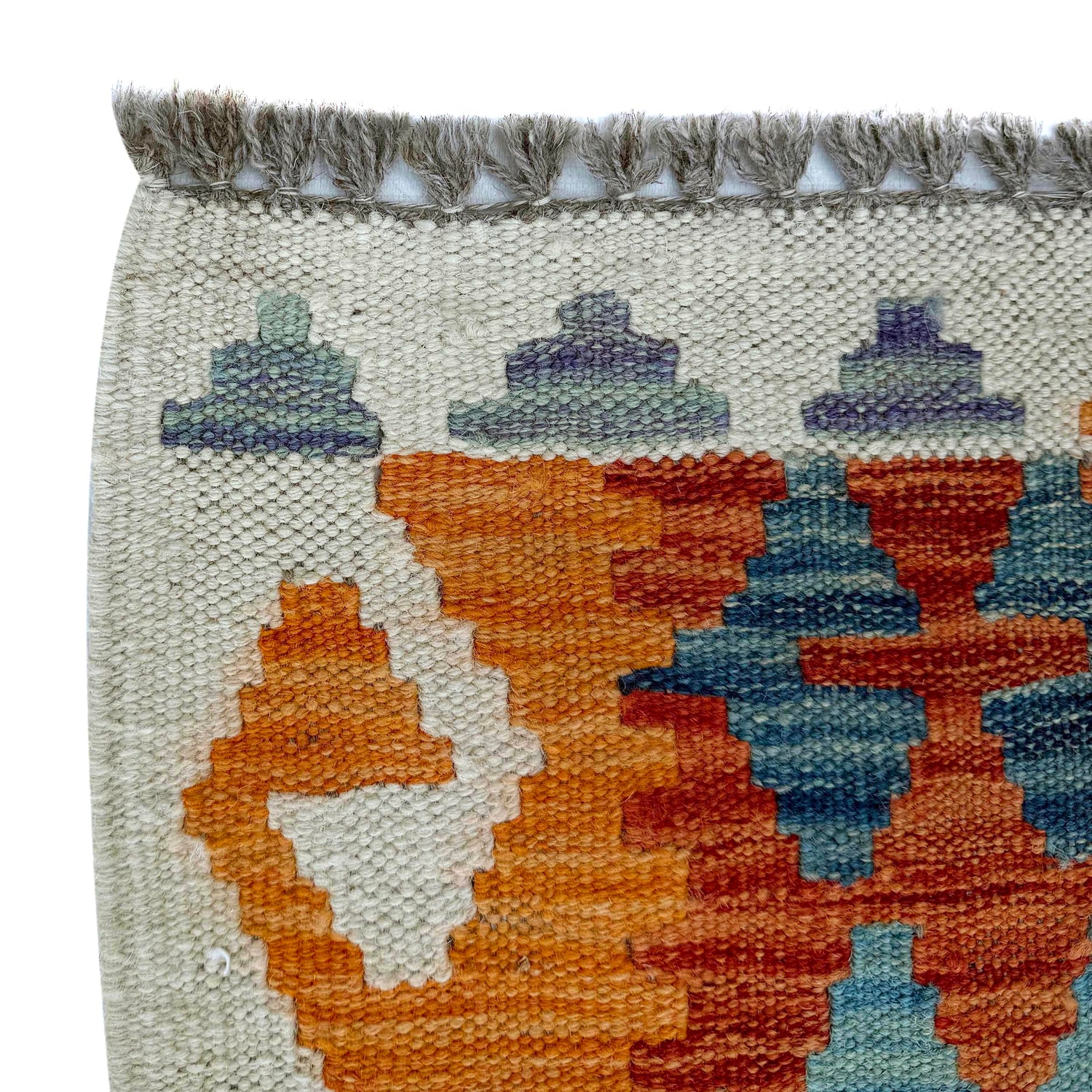 Handmade Turkish Design Wool Kilim Runner 2' 7" x 9' 8" ft / 80 x 295 cm - No. P37043