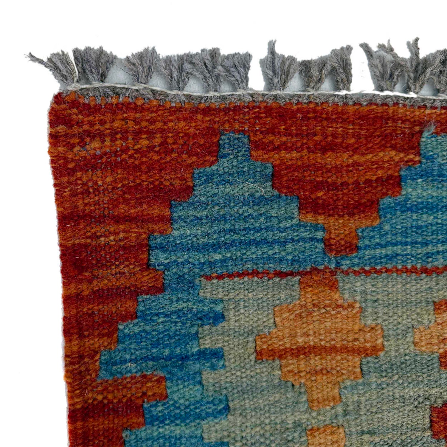 Hand Woven Wool Kelim Runner 2' 7" x 9' 7" ft / 80 x 292 cm - No. P37056