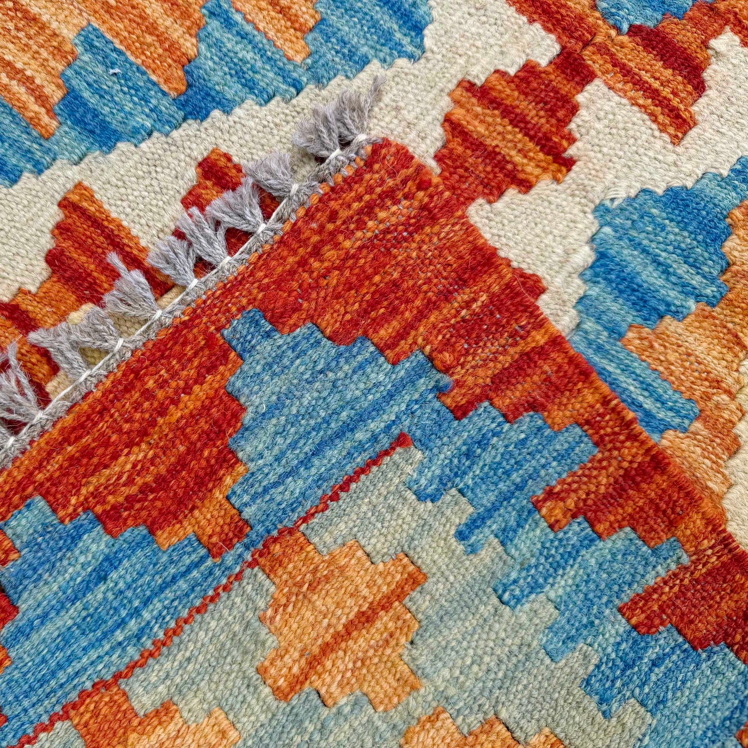 Hand Woven Wool Kelim Runner 2' 7" x 9' 7" ft / 80 x 292 cm - No. P37056