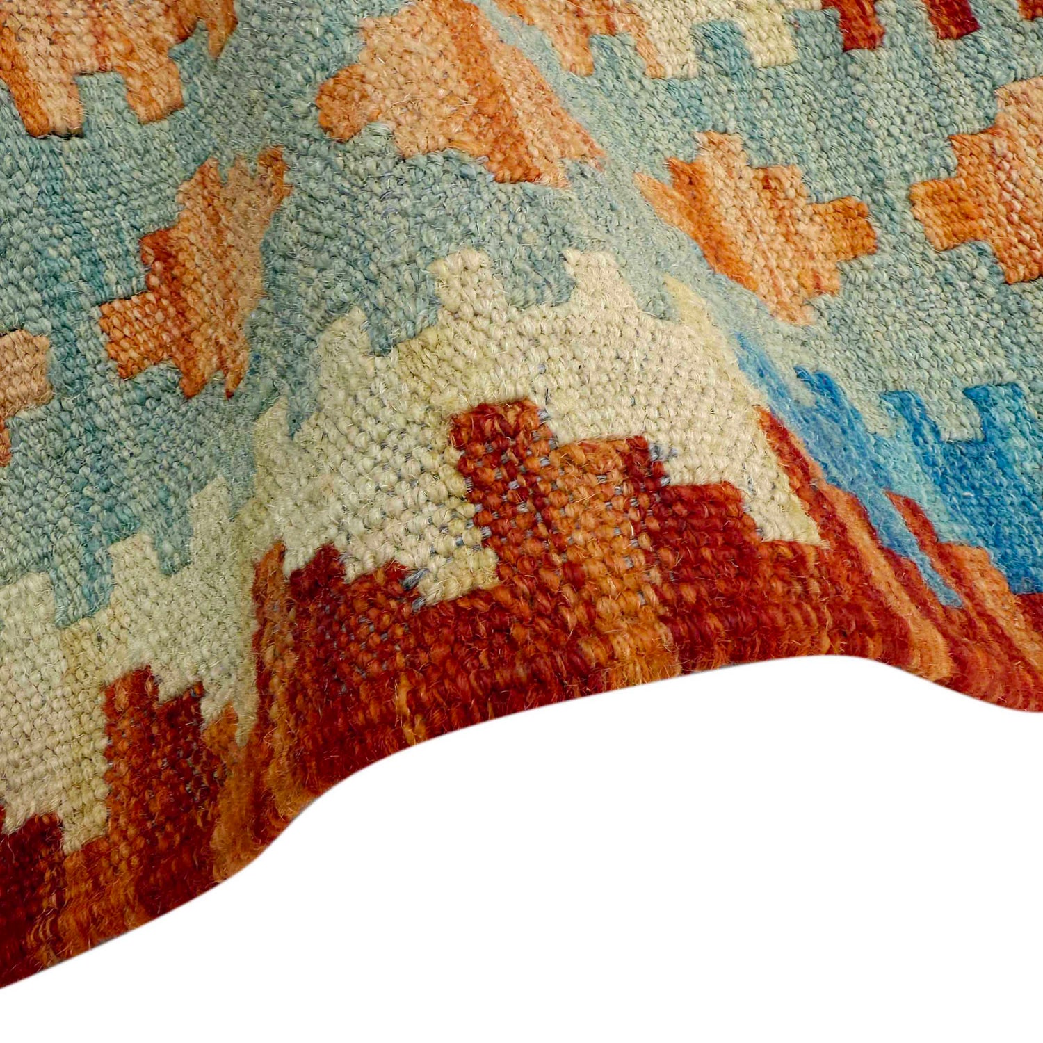 Hand Woven Wool Kelim Runner 2' 7" x 9' 7" ft / 80 x 292 cm - No. P37056