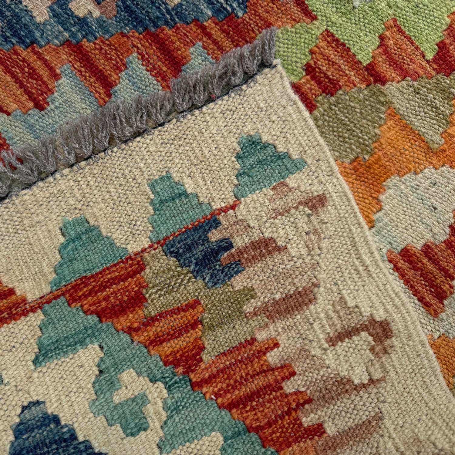 Hand Woven Wool Kelim Runner 2' 8" x 9' 8" ft / 82 x 294 cm - No. P37066