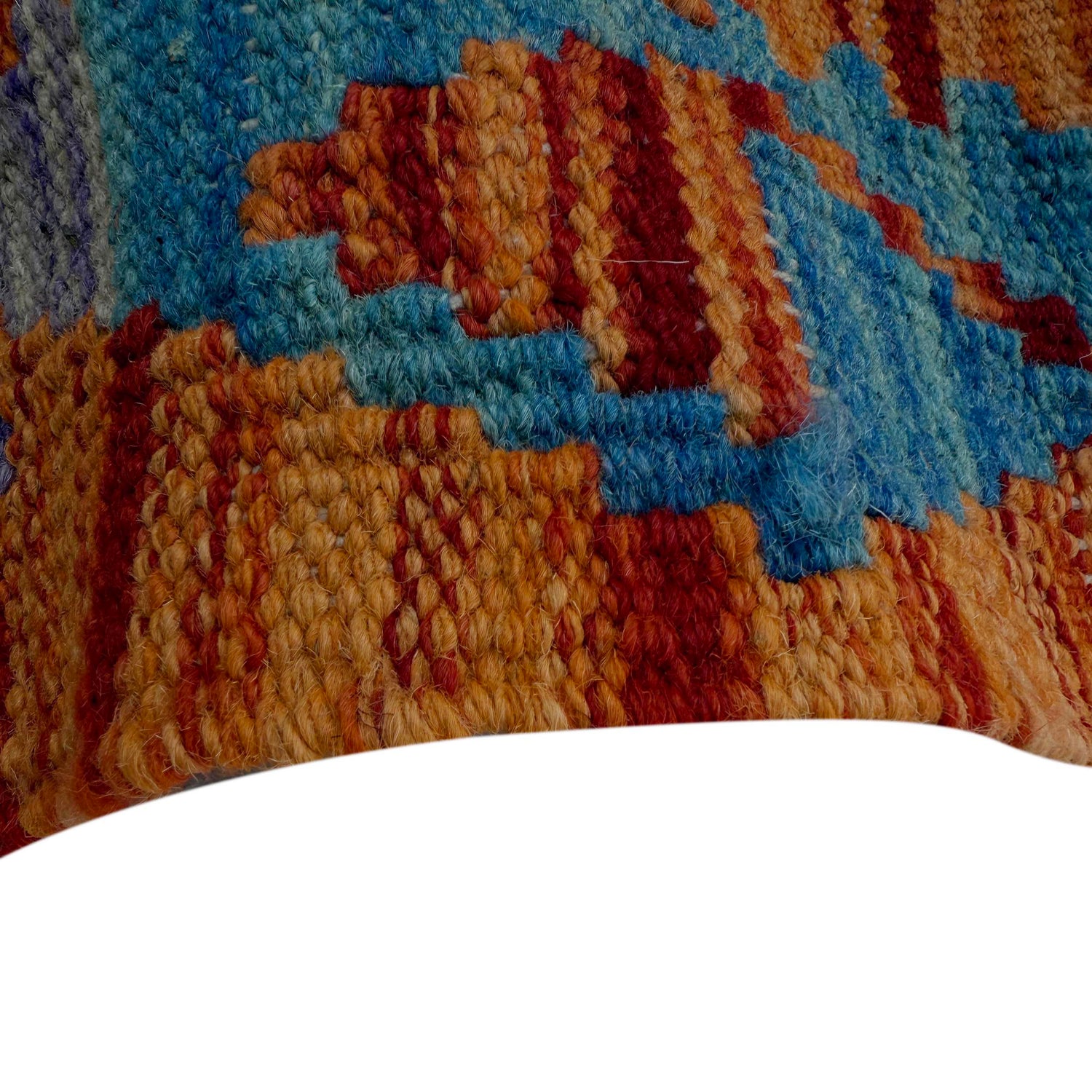 Multi Color ful Flat-Weave Wool Kilim Runner 2' 6" x 6' 3" ft / 76 x 190 cm - No. P37069