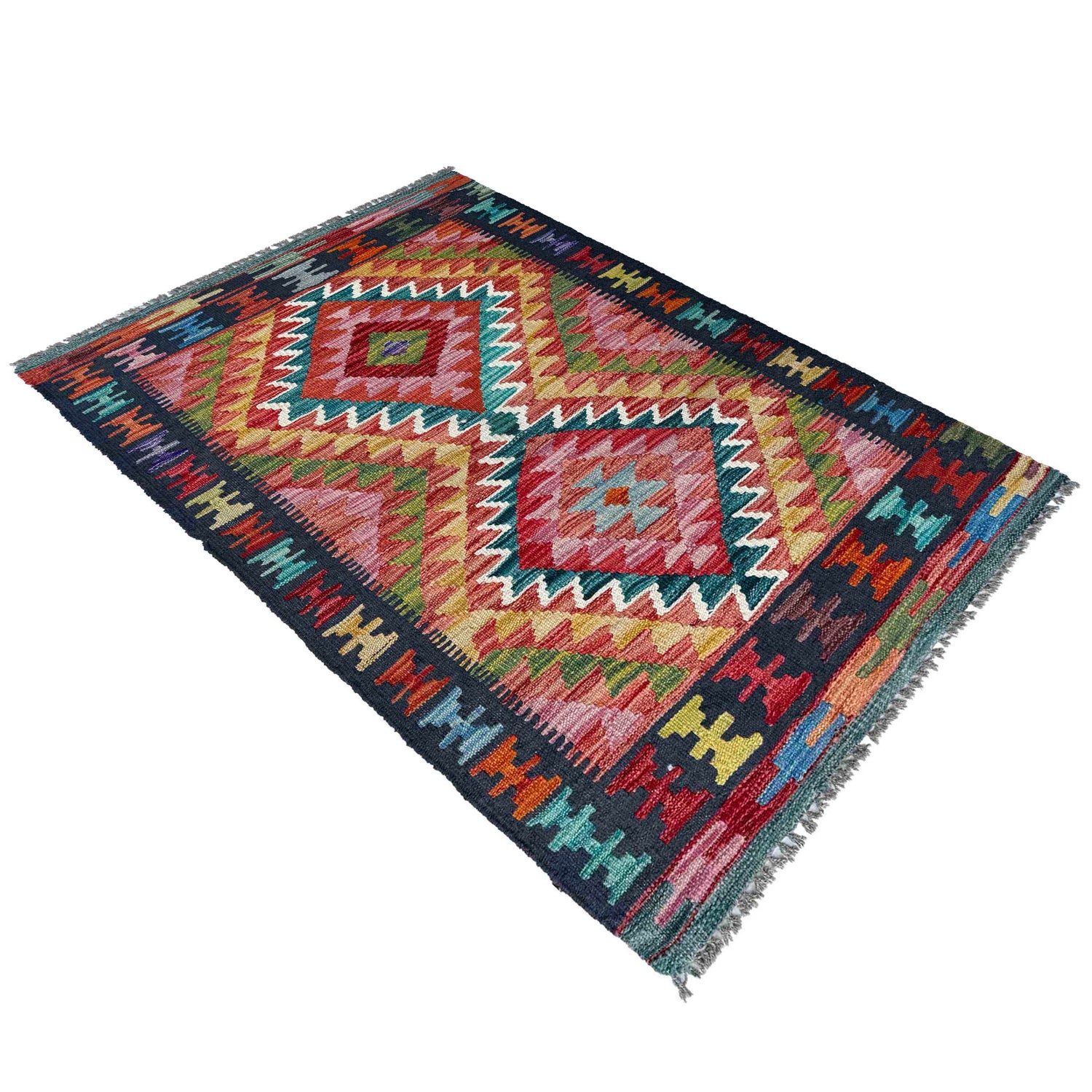 Handmade Vegetable Kelim 2' 5" x 4' 0" ft / 73 x 122 cm - No. P37072