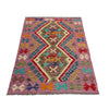 Hand Knotted Afghan Style Kilim 2' 7" x 3' 11" ft / 80 x 120 cm - No. P37073