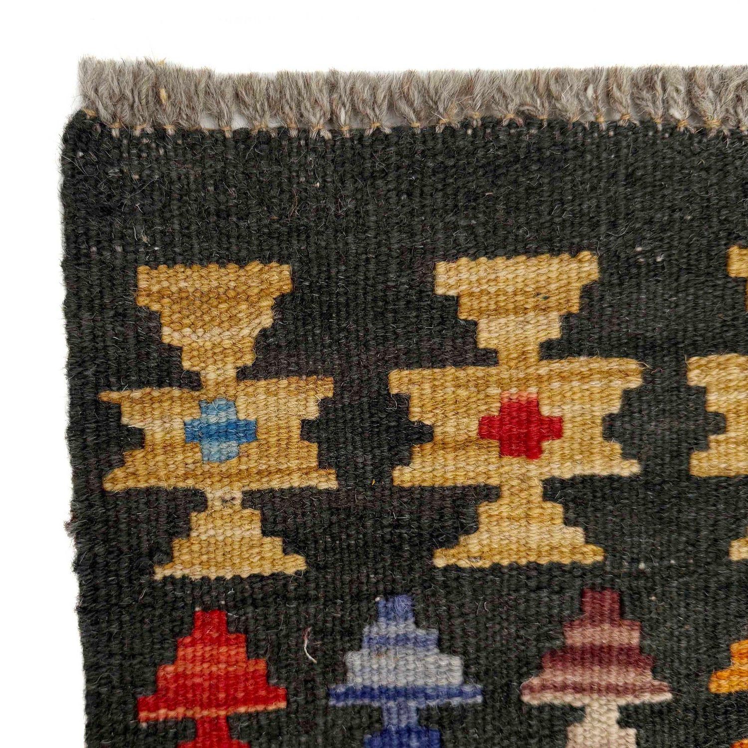 Hand Woven Wool Kelim 2' 7" x 4' 0" ft / 80 x 121 cm - No. P37074