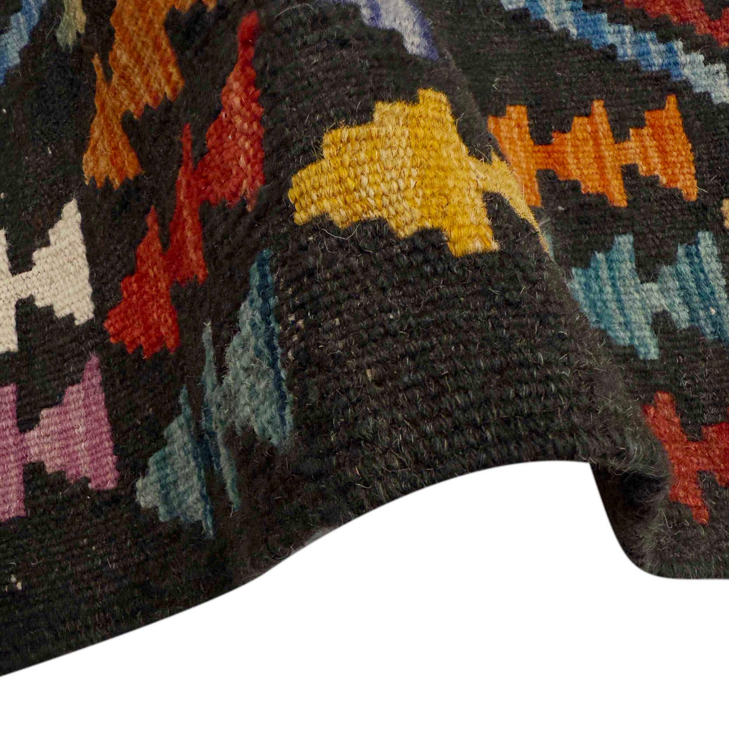 Hand Woven Wool Kelim 2' 7" x 4' 0" ft / 80 x 121 cm - No. P37074