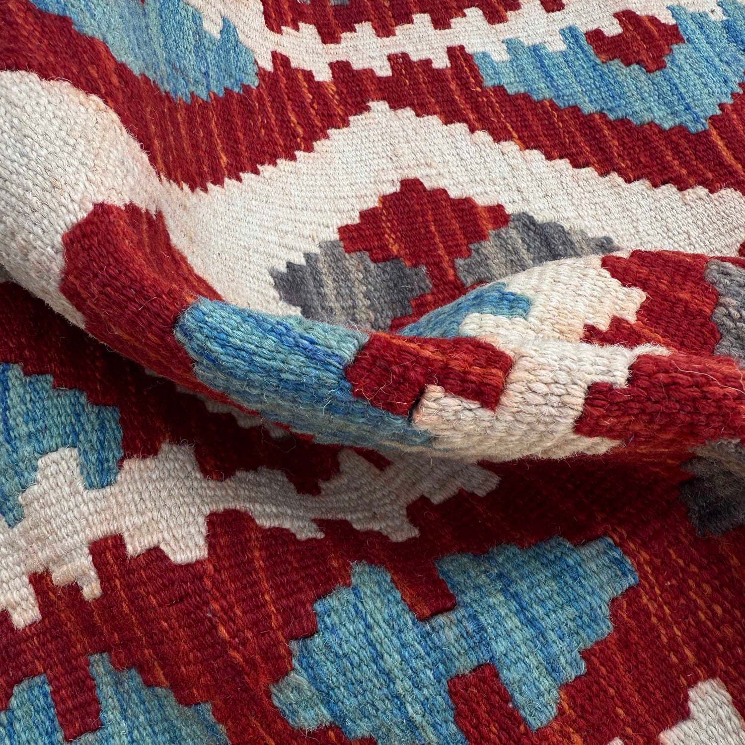 Hand Knotted Afghan Style Kilim Runner 2' 4" x 6' 9" ft / 70 x 207 cm - No. P37088