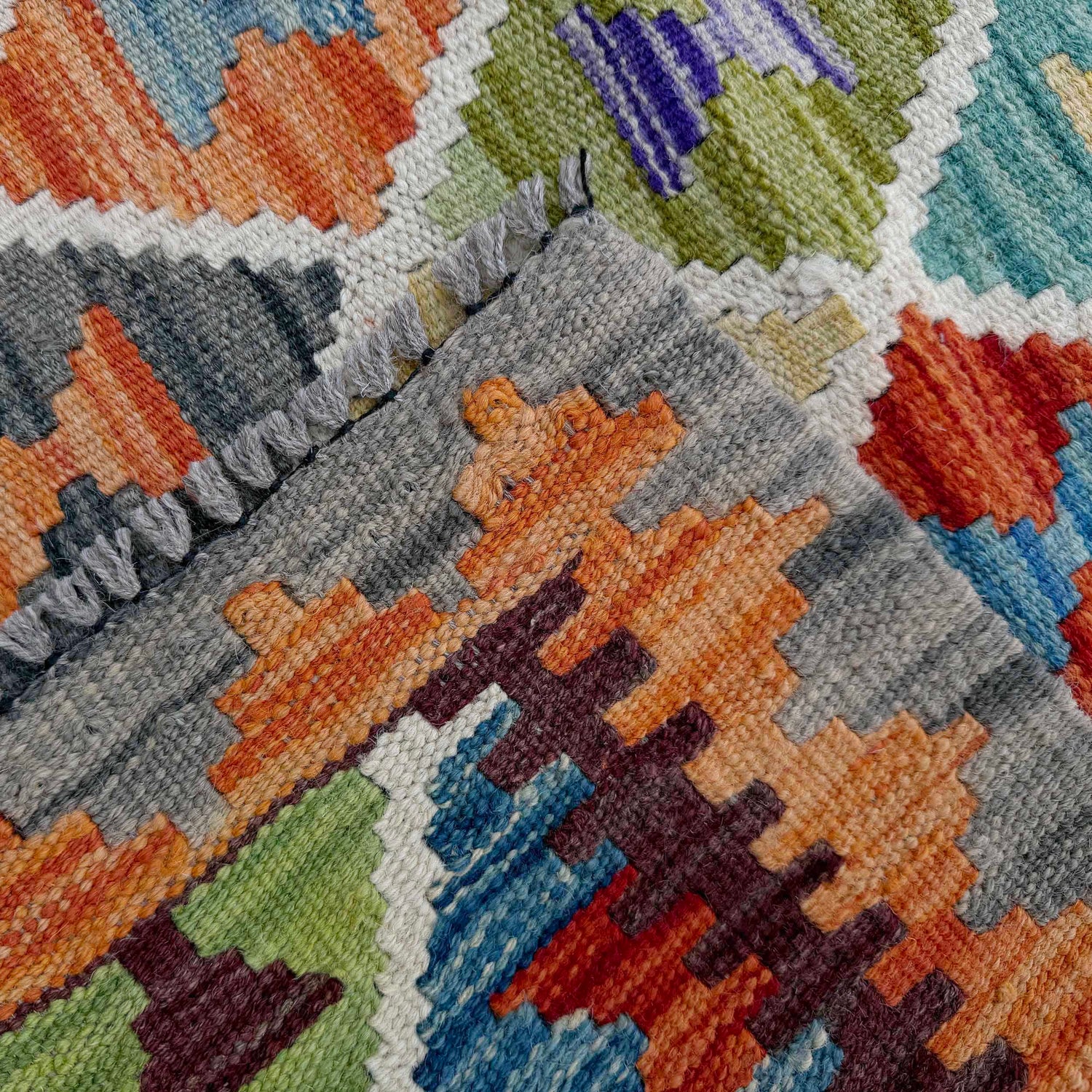 Handmade Turkish Design Wool Kilim Runner 2' 9" x 6' 4" ft / 83 x 194 cm - No. P37090