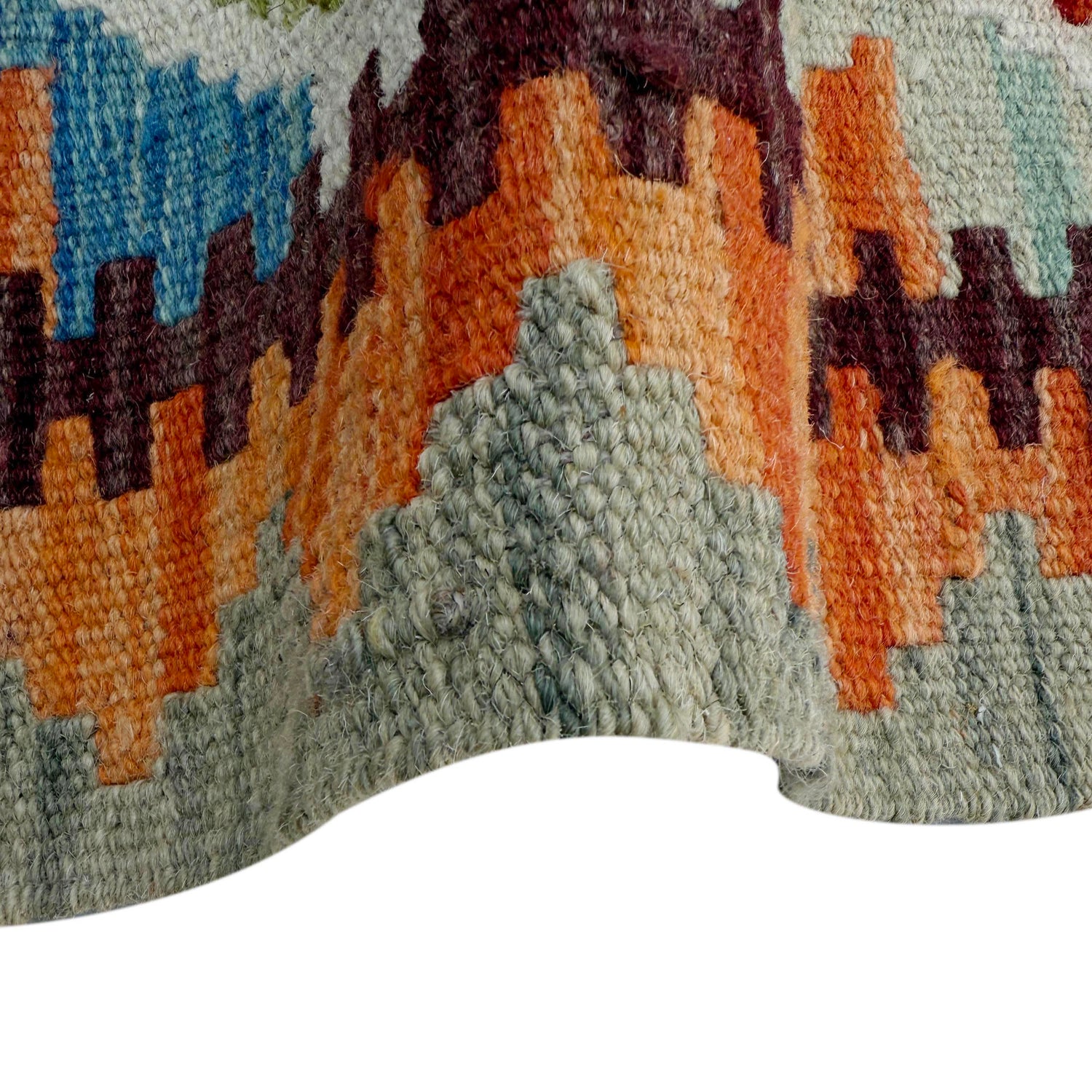 Handmade Turkish Design Wool Kilim Runner 2' 9" x 6' 4" ft / 83 x 194 cm - No. P37090