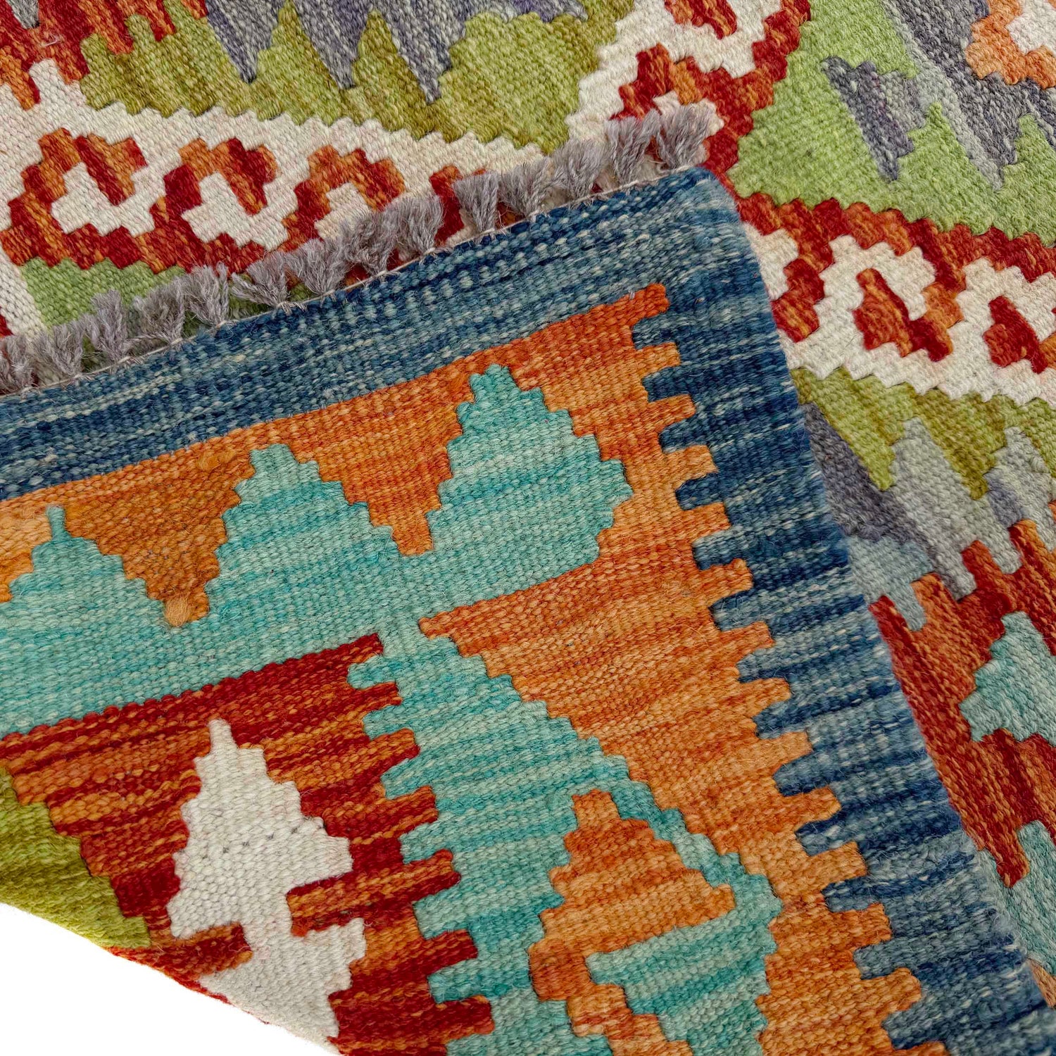 Handmade Afghan Vegetable Kilim Runner 2' 6" x 6' 5" ft / 75 x 196 cm - No. P37094