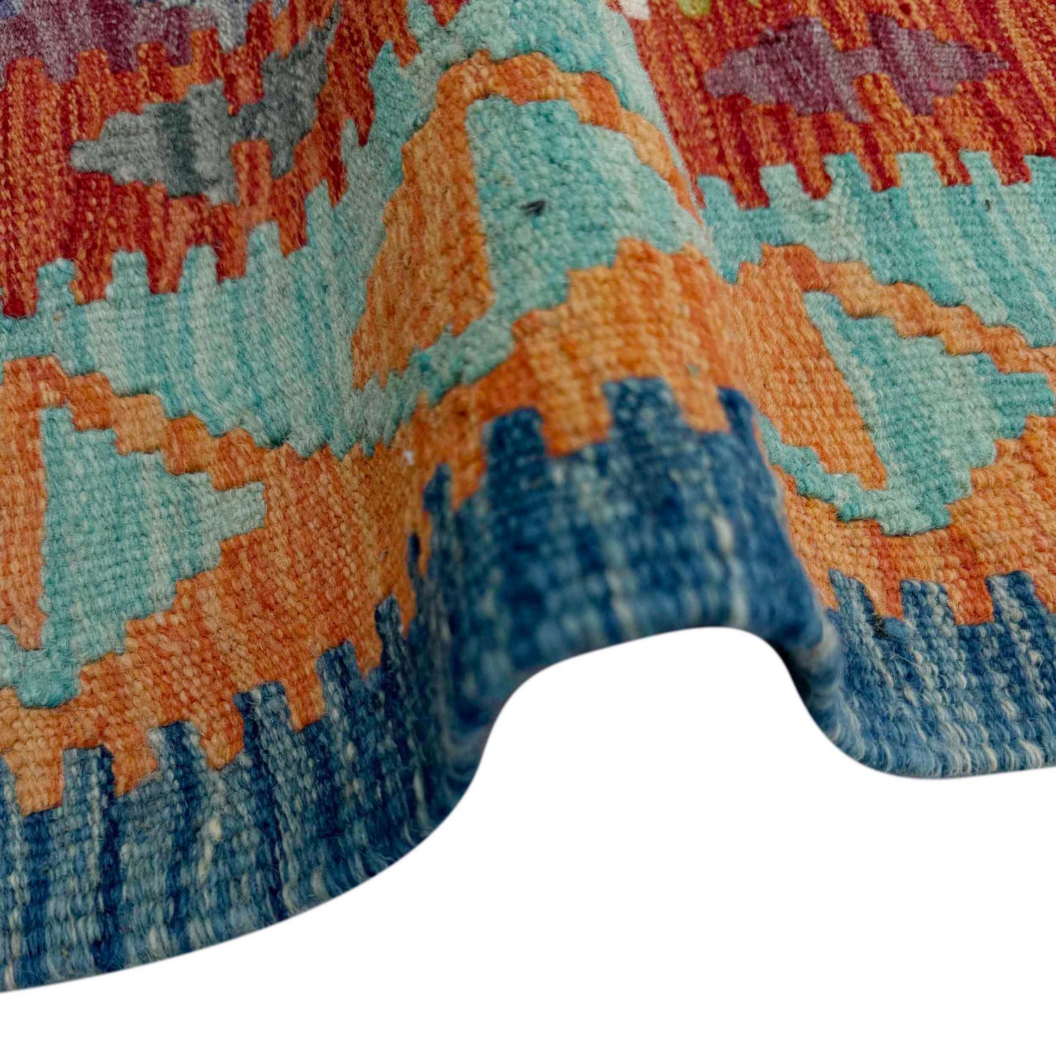 Handmade Afghan Vegetable Kilim Runner 2' 6" x 6' 5" ft / 75 x 196 cm - No. P37094