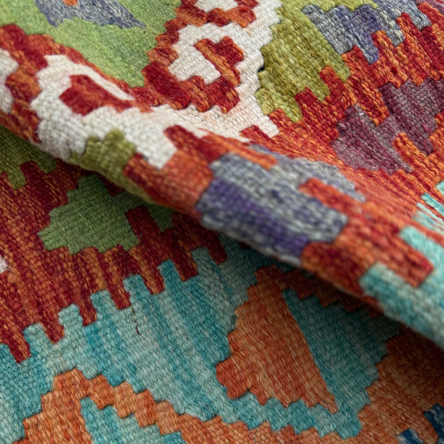 Handmade Afghan Vegetable Kilim Runner 2' 6" x 6' 5" ft / 75 x 196 cm - No. P37094
