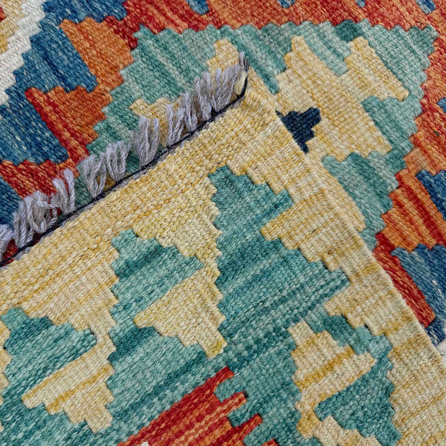 Hand Knotted Flatweave Kilim Runner 2' 7" x 6' 1" ft / 80 x 186 cm - No. P37095