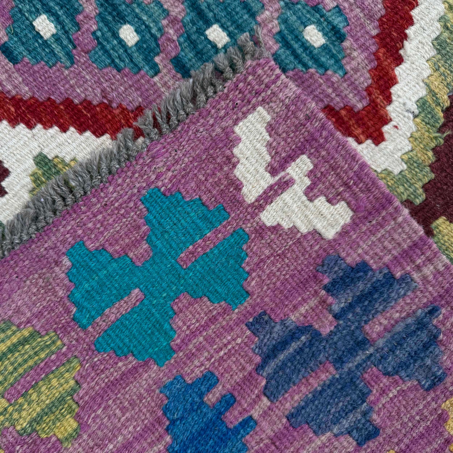 Handmade Afghan Vegetable Kilim 2' 10" x 3' 10" ft / 86 x 118 cm - No. P37099