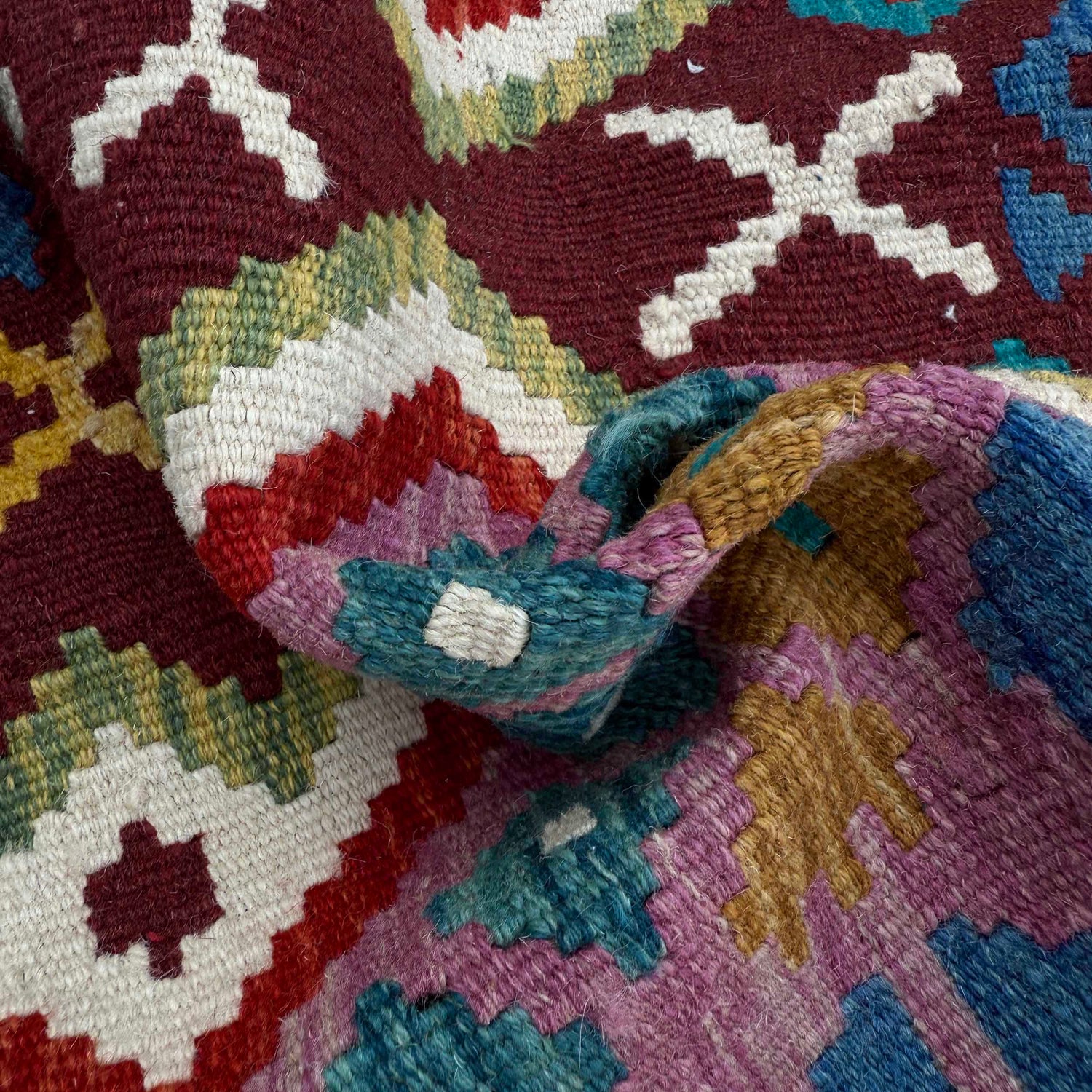 Handmade Afghan Vegetable Kilim 2' 10" x 3' 10" ft / 86 x 118 cm - No. P37099