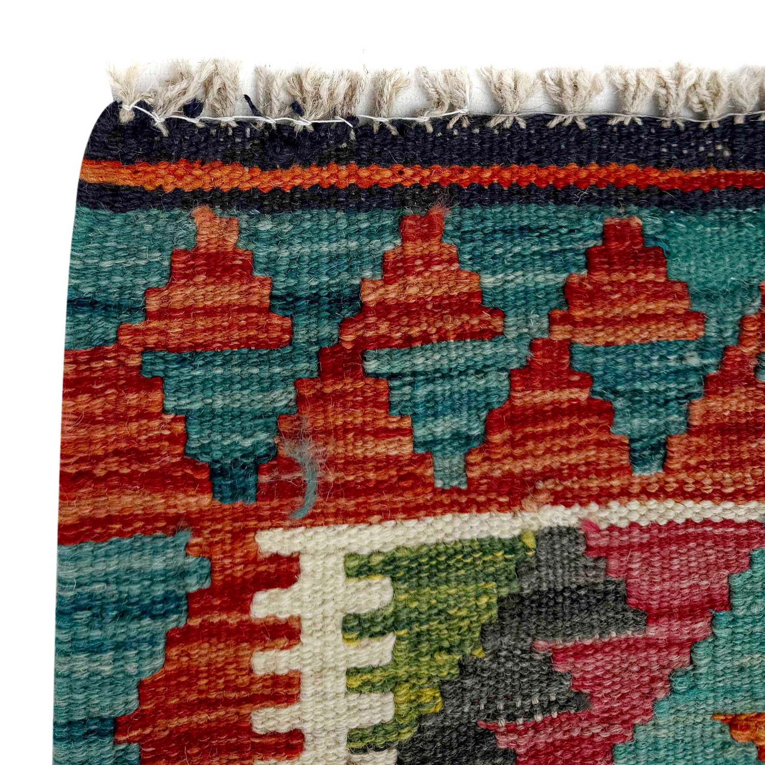 Hand Woven Wool Kelim 2' 10" x 4' 0" ft / 86 x 122 cm - No. P37107