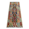 Multi Color ful Flat-Weave Wool Kilim Runner 2' 6" x 6' 5" ft / 75 x 196 cm - No. P37117