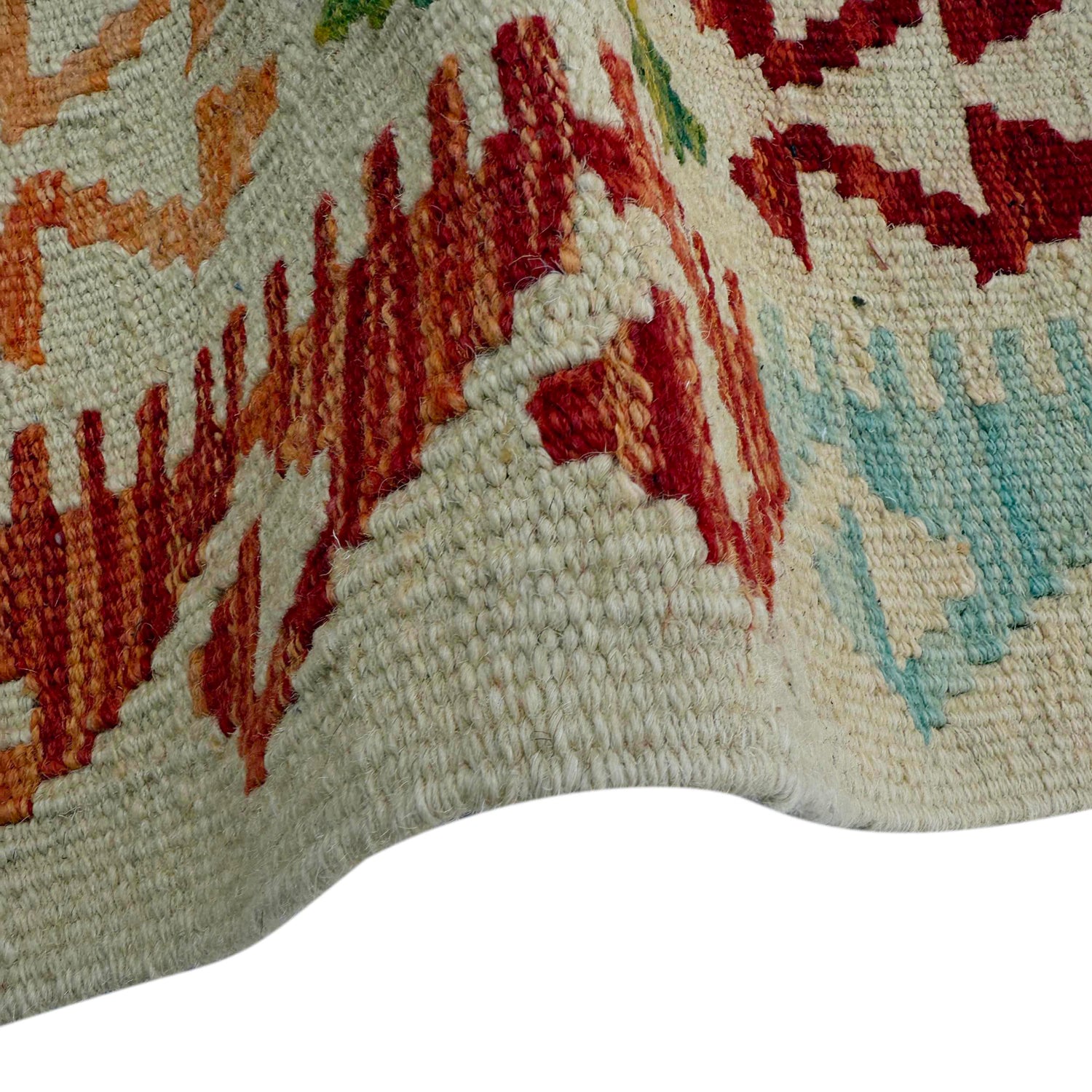 Multi Color ful Flat-Weave Wool Kilim Runner 2' 6" x 6' 5" ft / 75 x 196 cm - No. P37117