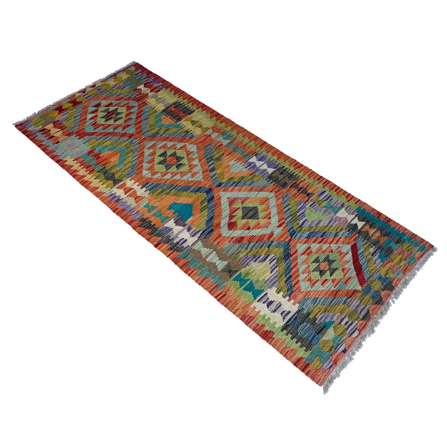 Handmade Vegetable Kelim Runner 2' 5" x 6' 9" ft / 73 x 206 cm - No. P37119
