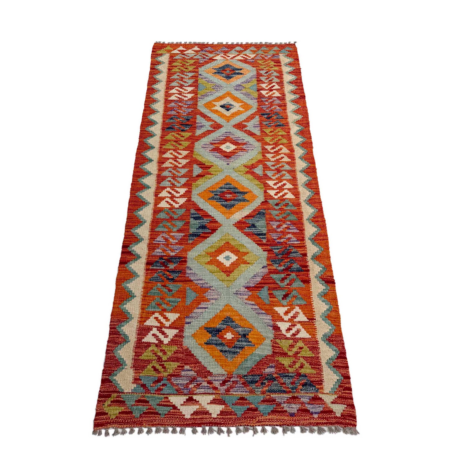 Short Kilim Runner 2' 6" x 6' 8" ft / 75 x 204 cm - No. P37121