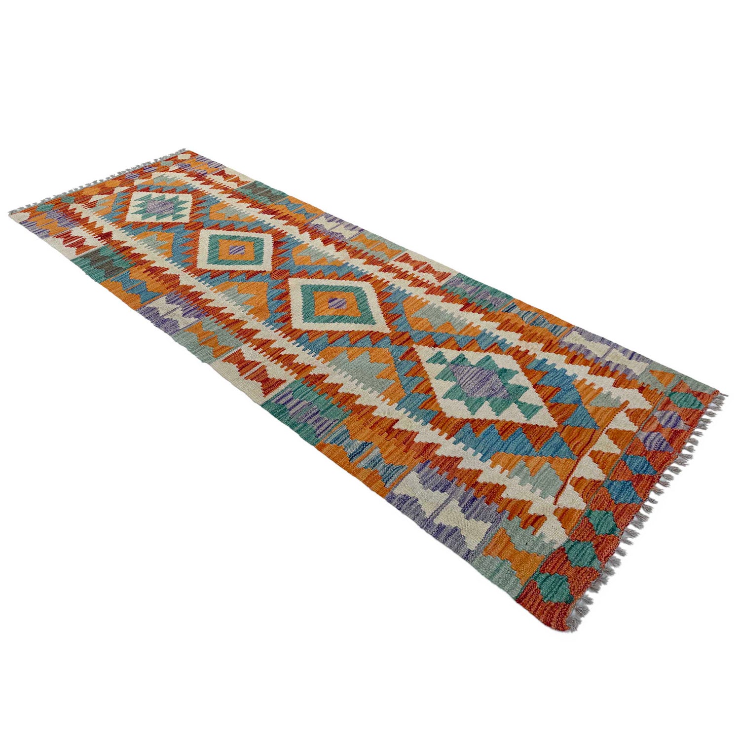 Handmade Vegetable Kilim Runner 2' 5" x 6' 7" ft / 74 x 200 cm - No. P37124