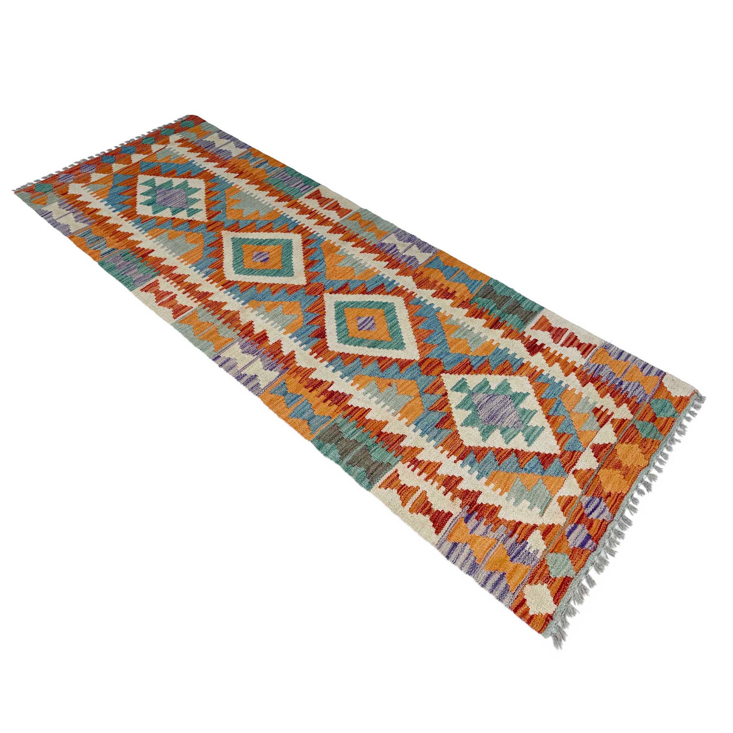 Handmade Vegetable Kilim Runner 2' 5" x 6' 7" ft / 74 x 200 cm - No. P37124