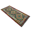 Hand Knotted Afghan Style Kilim Runner 2' 6" x 6' 8" ft / 76 x 203 cm - No. P37125