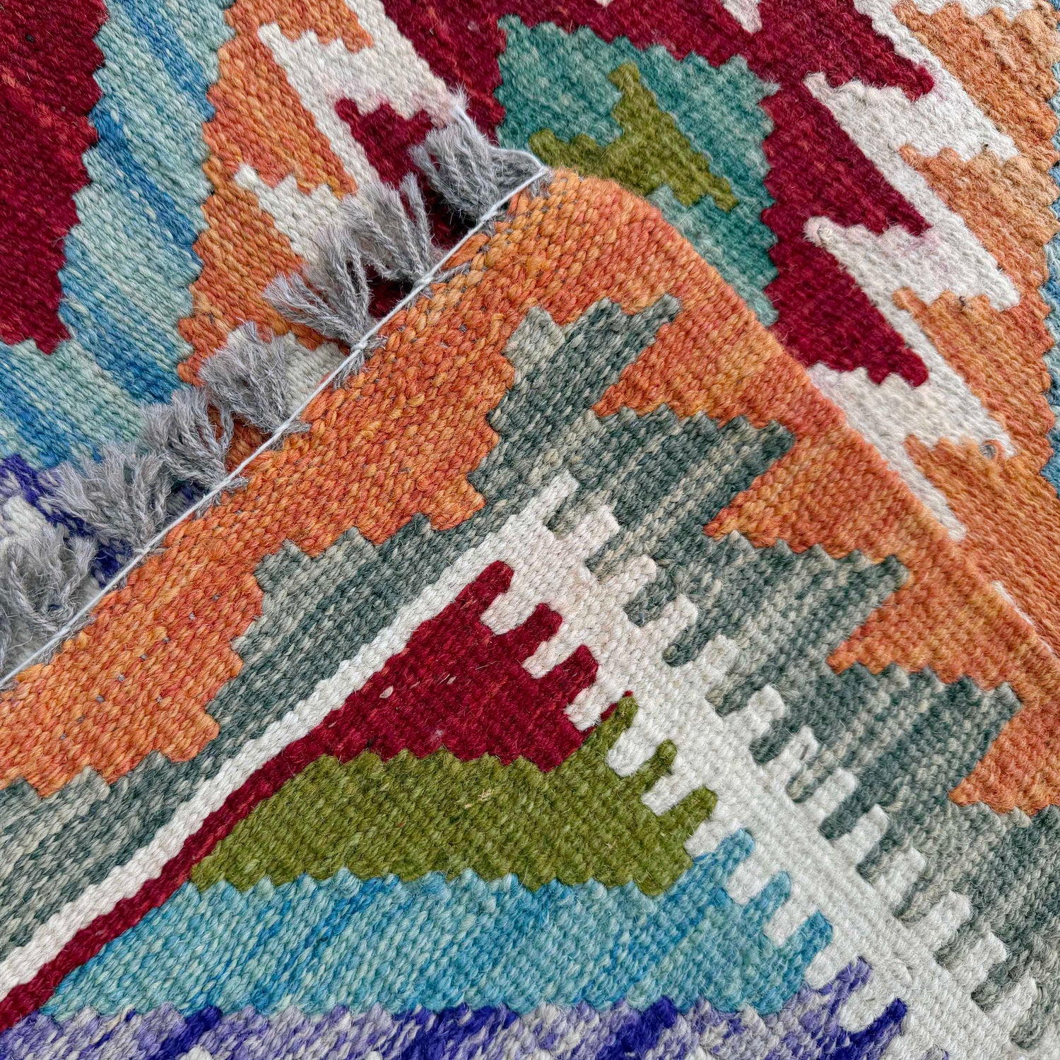 Hand Woven Wool Kelim Runner 2' 6" x 6' 6" ft / 77 x 198 cm - No. P37127