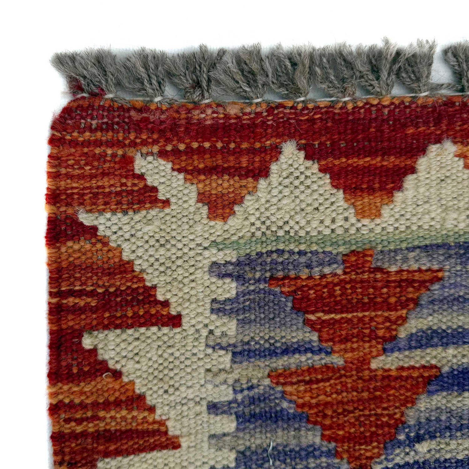Hand Knotted Afghan Style Kilim Runner 2' 8" x 6' 3" ft / 82 x 190 cm - No. P37128