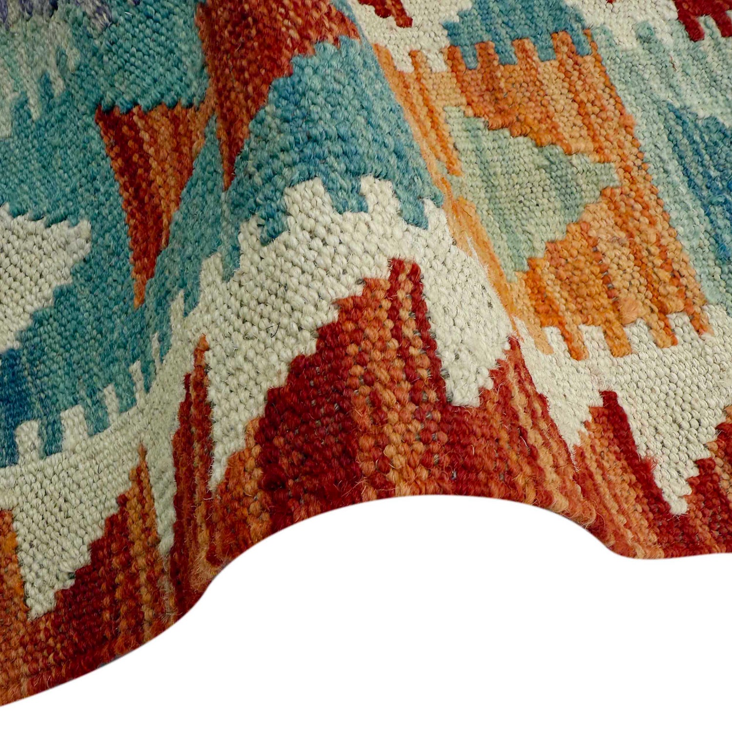 Hand Knotted Afghan Style Kilim Runner 2' 8" x 6' 3" ft / 82 x 190 cm - No. P37128