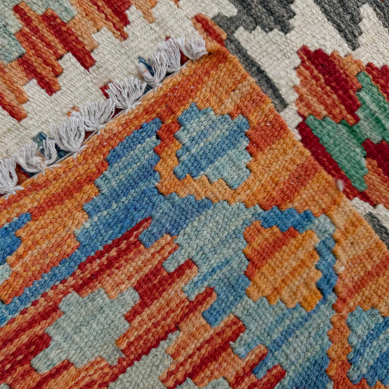 Handmade Turkish Design Wool Kilim Runner 2' 6" x 5' 11" ft / 76 x 181 cm - No. P37129