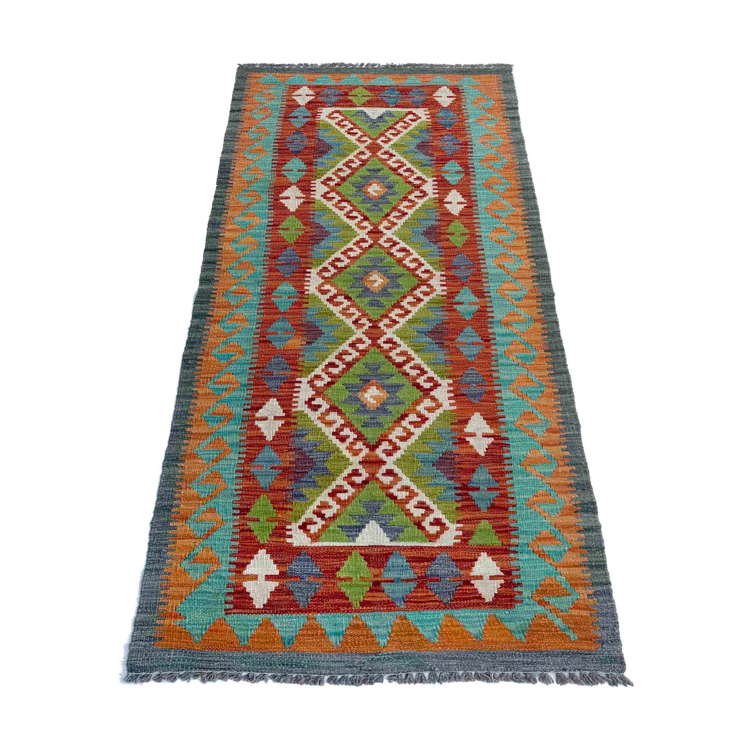 Short Chobi Kilim Runner 2' 5" x 6' 7" ft / 73 x 200 cm - No. P37131
