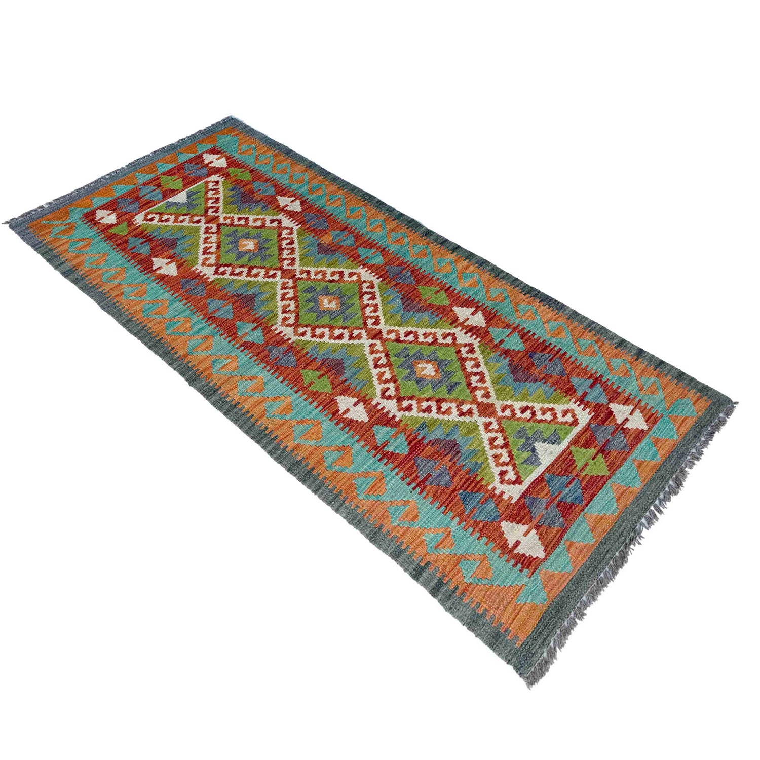Short Chobi Kilim Runner 2' 5" x 6' 7" ft / 73 x 200 cm - No. P37131