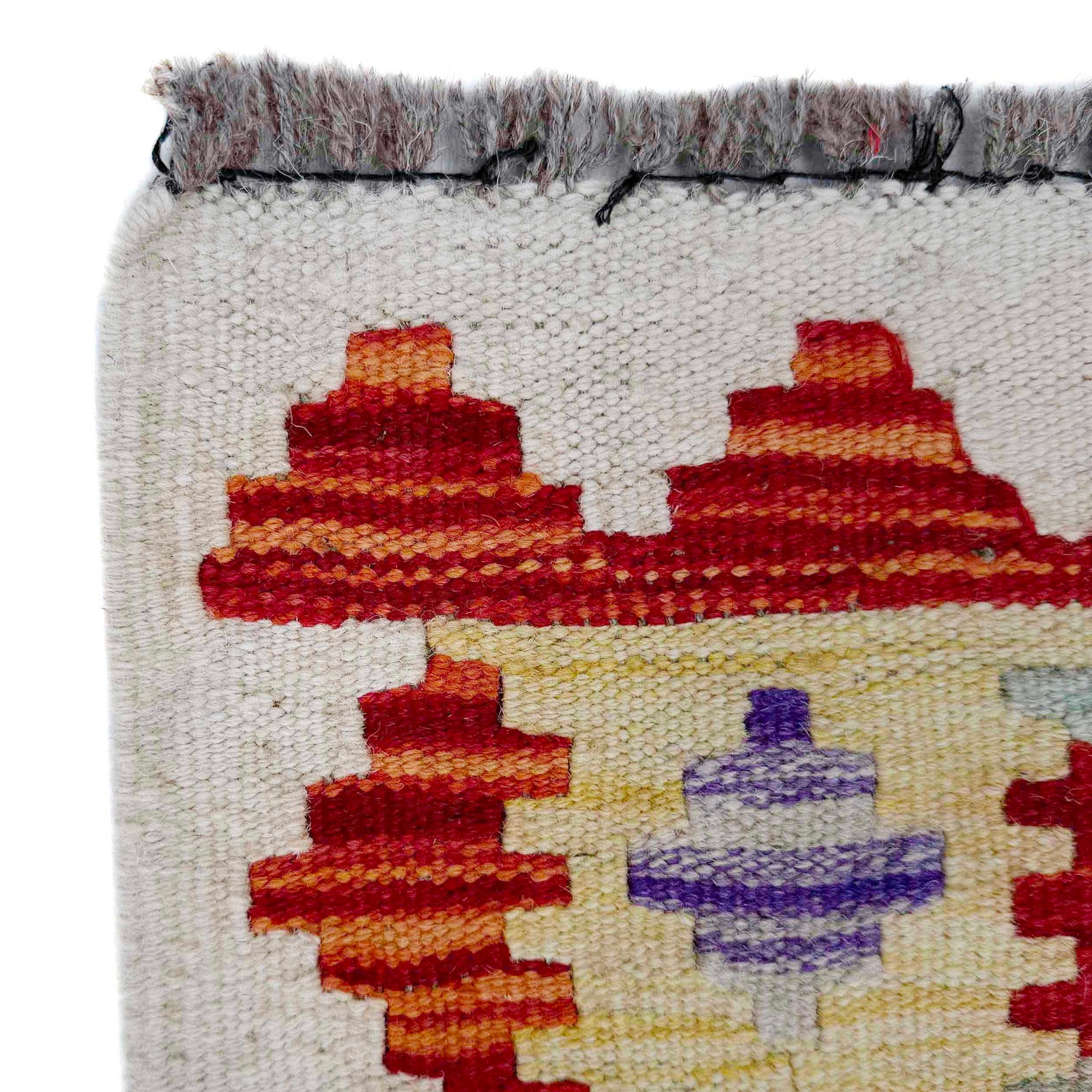 Hand Woven Wool Kelim Runner 2' 6" x 6' 4" ft / 75 x 192 cm - No. P37134