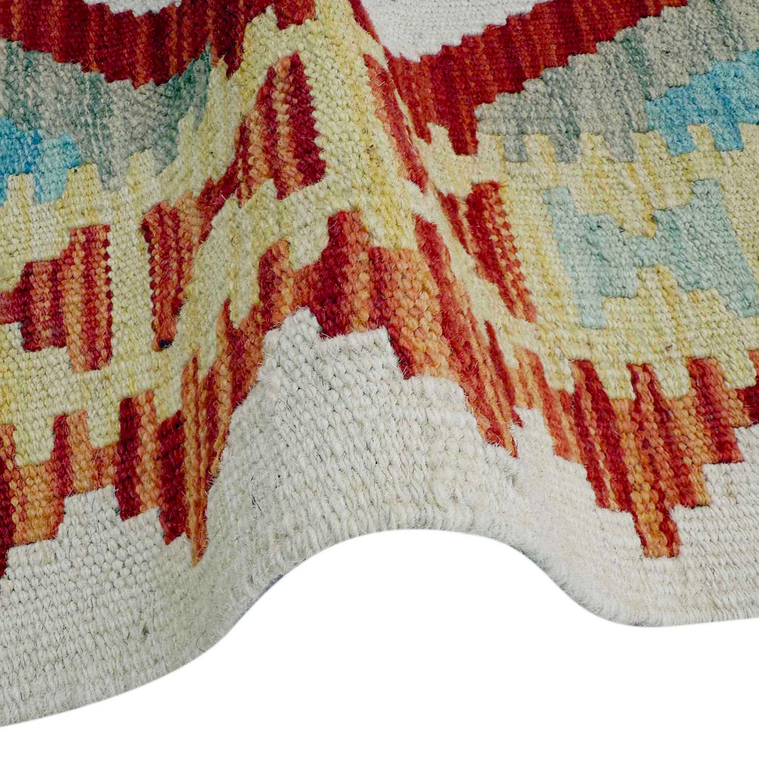 Hand Woven Wool Kelim Runner 2' 6" x 6' 4" ft / 75 x 192 cm - No. P37134