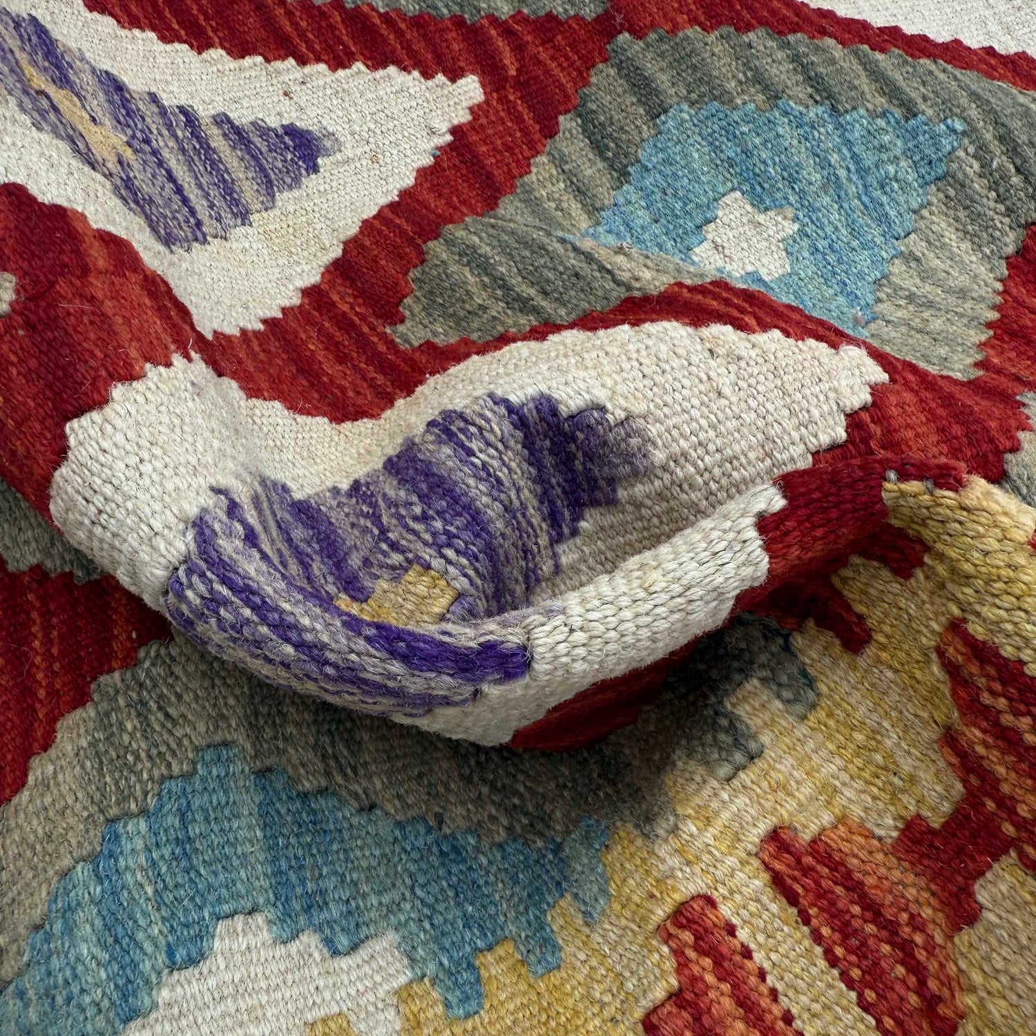 Hand Woven Wool Kelim Runner 2' 6" x 6' 4" ft / 75 x 192 cm - No. P37134