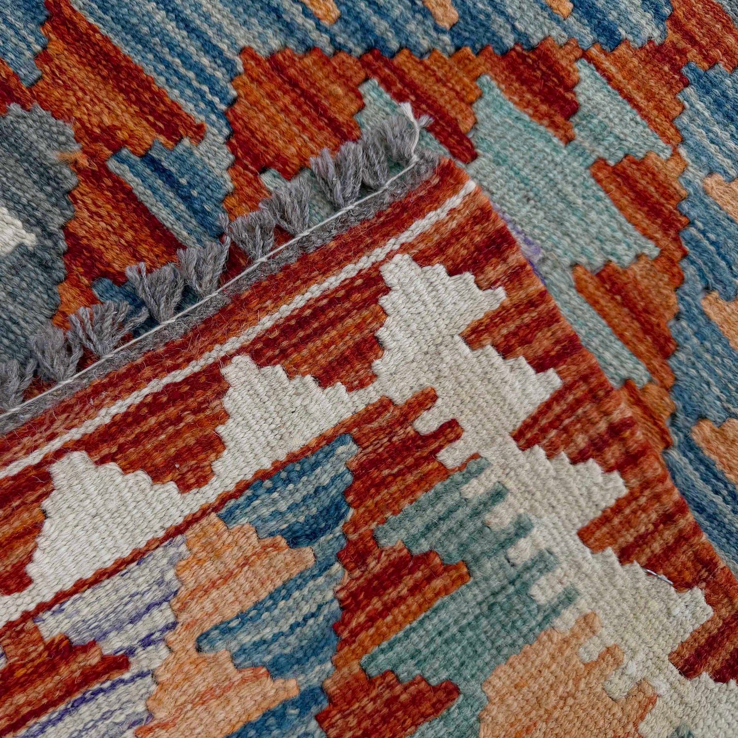 Hand Knotted Flatweave Kilim Runner 2' 5" x 6' 5" ft / 73 x 196 cm - No. P37135