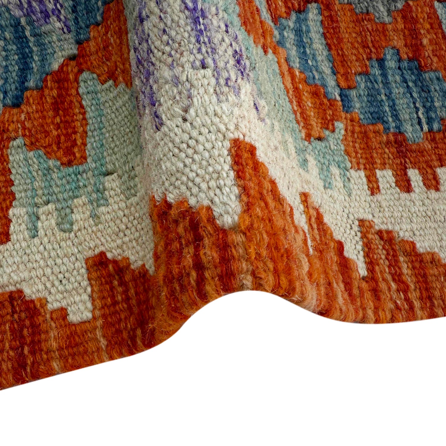 Hand Knotted Flatweave Kilim Runner 2' 5" x 6' 5" ft / 73 x 196 cm - No. P37135