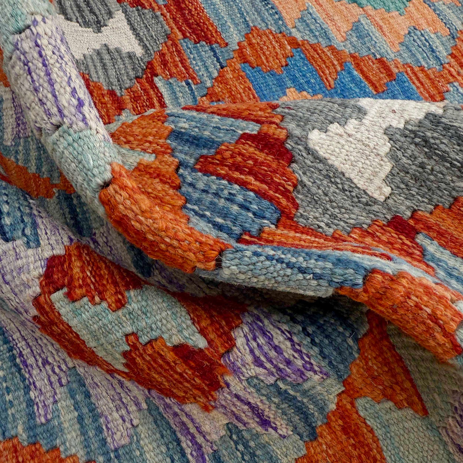 Hand Knotted Flatweave Kilim Runner 2' 5" x 6' 5" ft / 73 x 196 cm - No. P37135